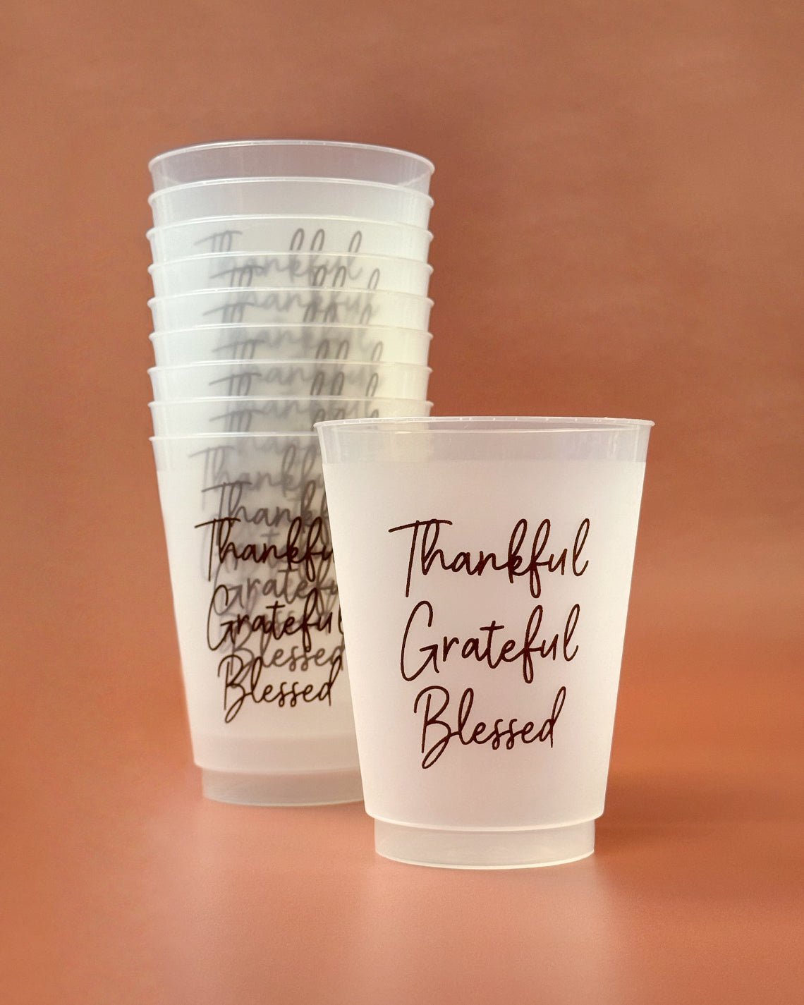 Thanksgiving 16oz Frost Set of 10 - Thankful Grateful Blessed