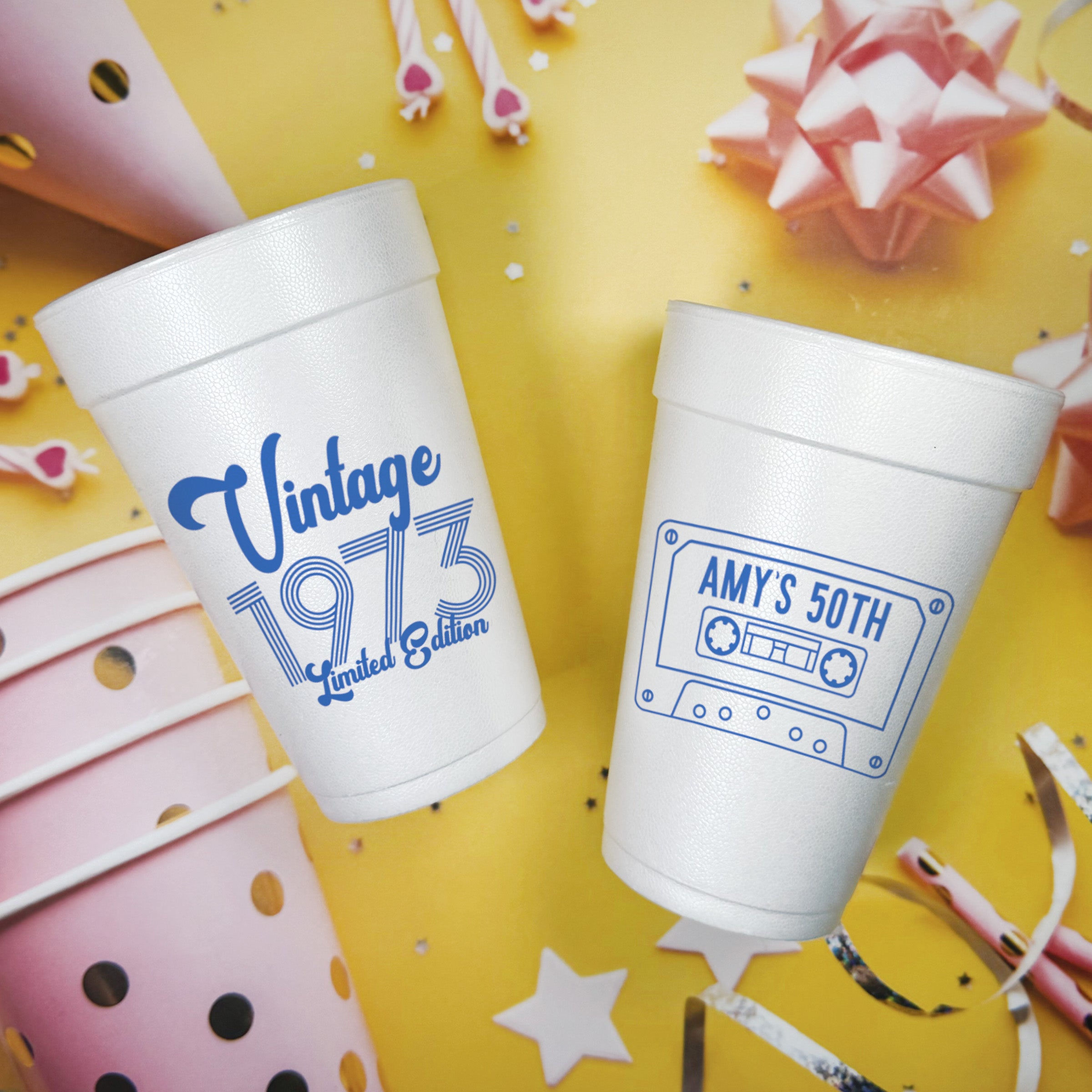 Birthday Vintage Cassette  - Foam Cups