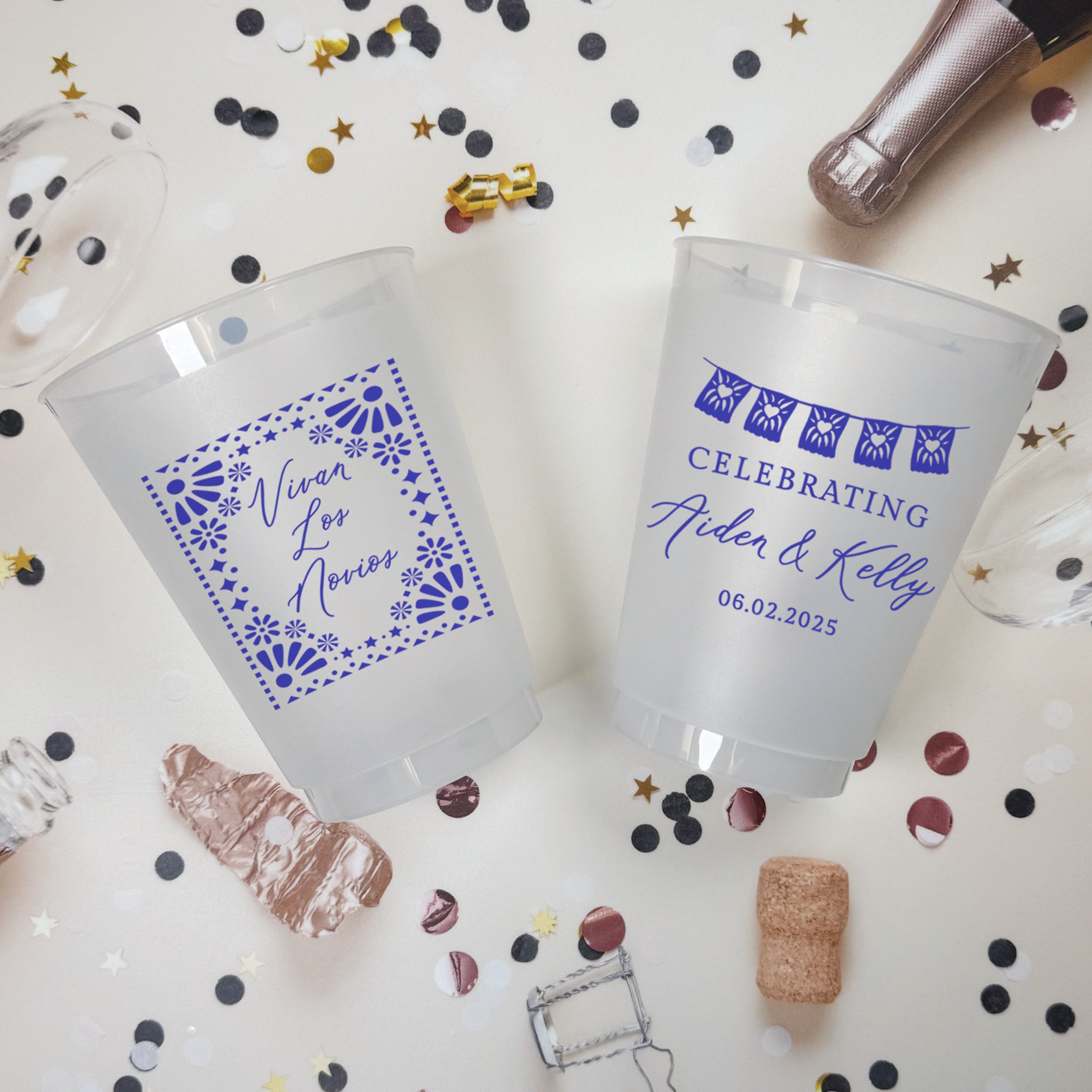 Bridal Shower Vivan Los Novios - Frosted Cups
