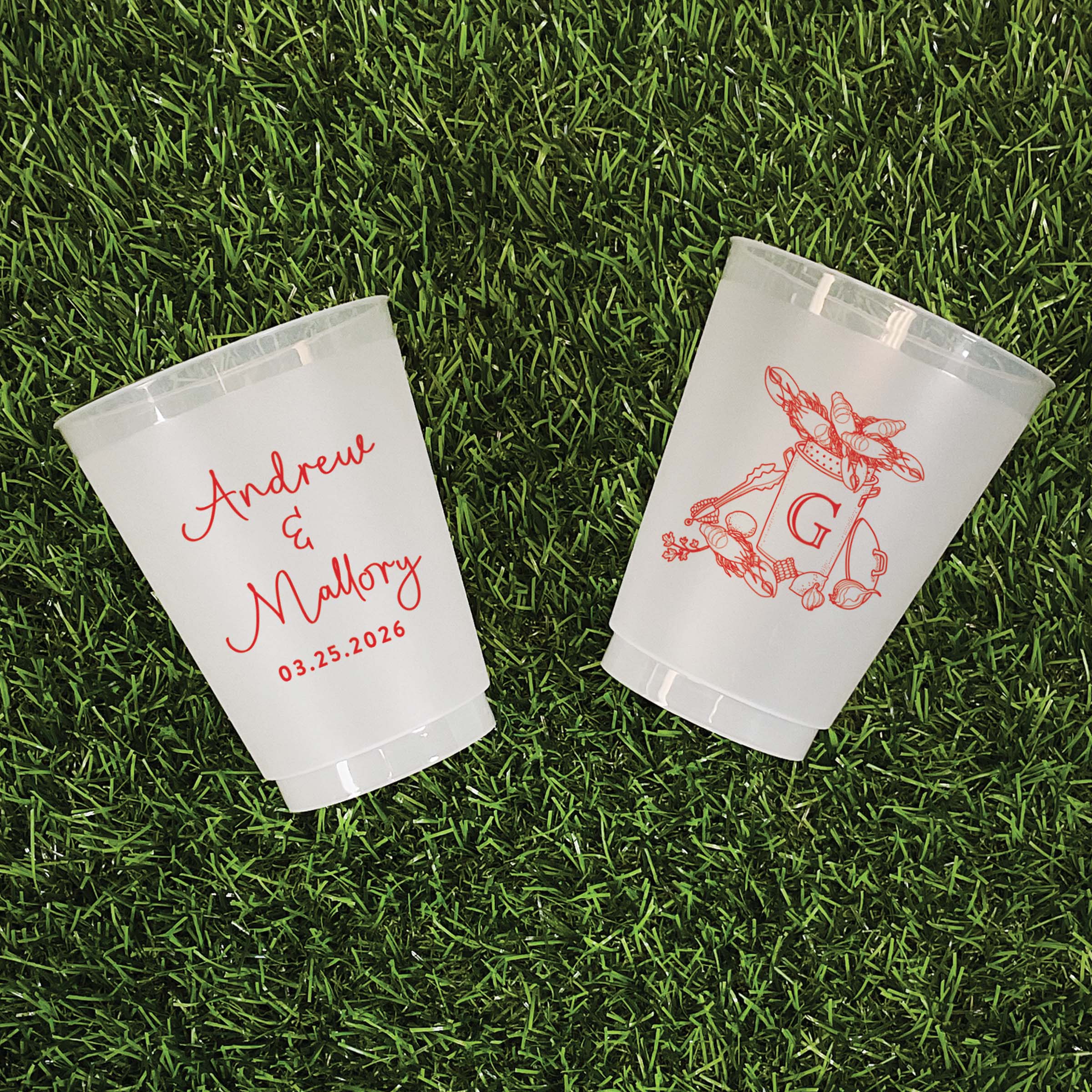 Wedding Crawfish Boil - Frosted Cups