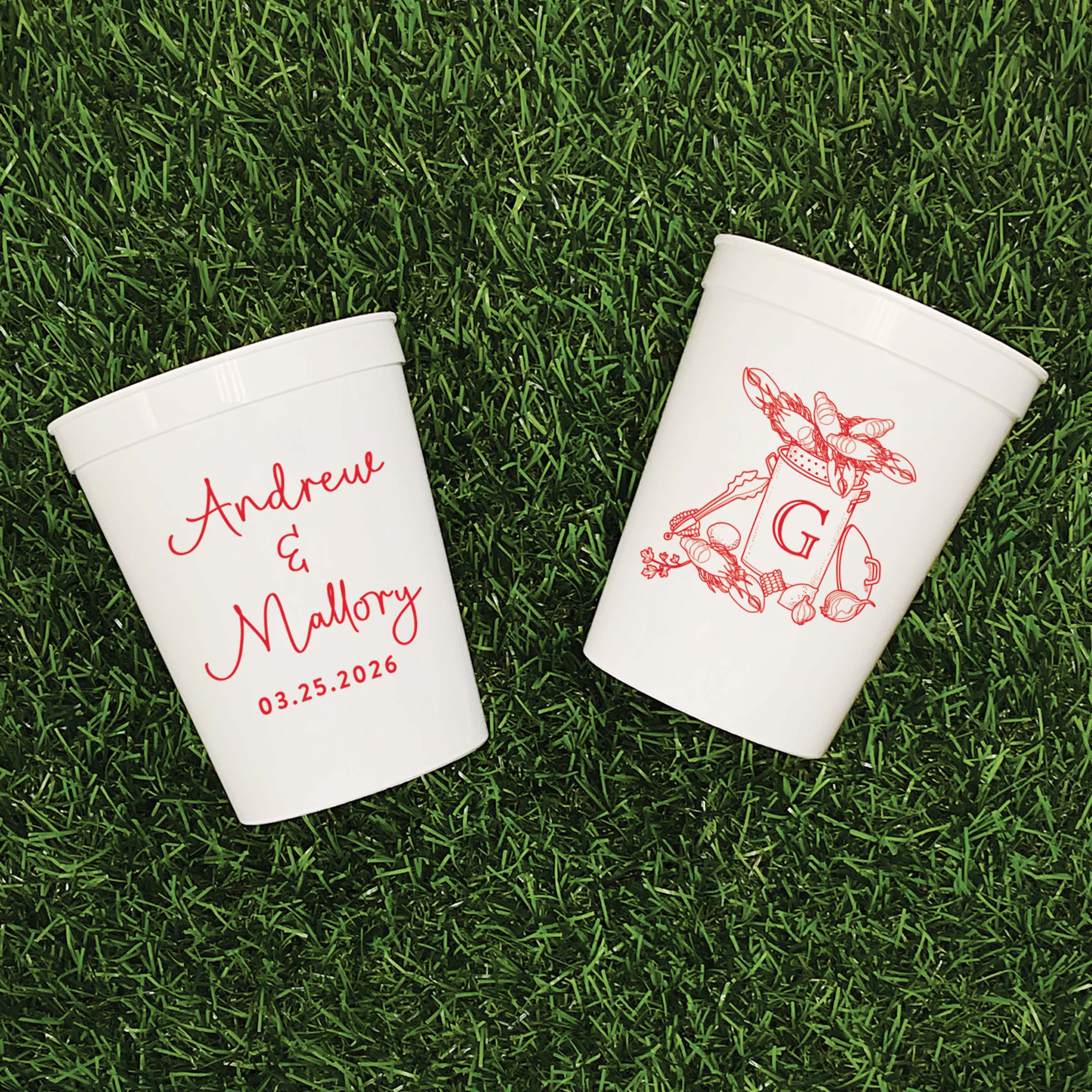 Wedding Crawfish Boil - Stadium Cups