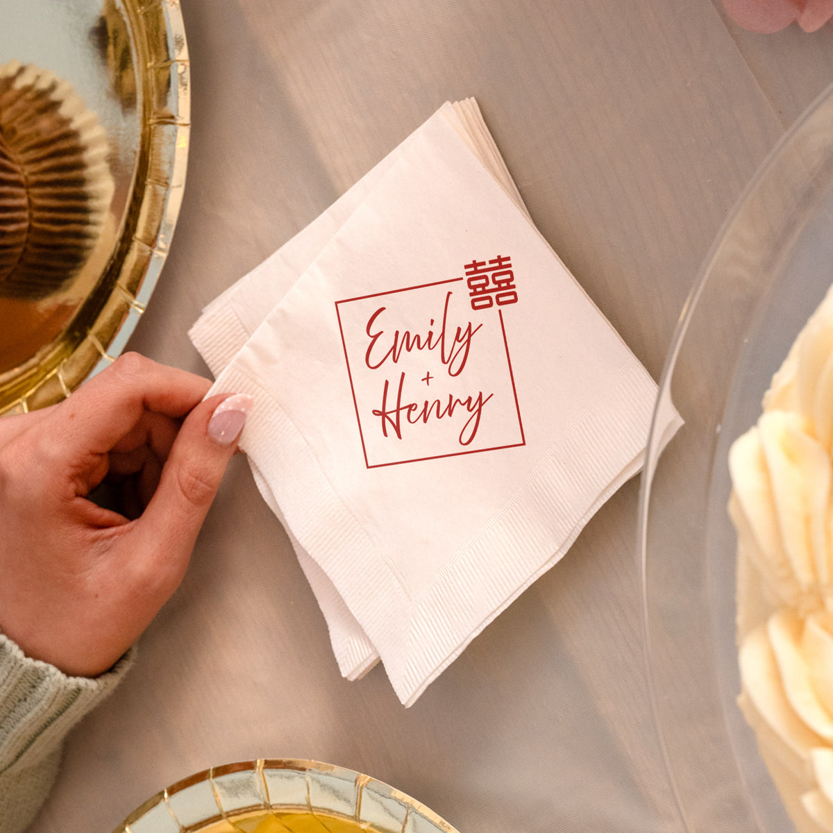 Wedding Double Happiness - Napkins