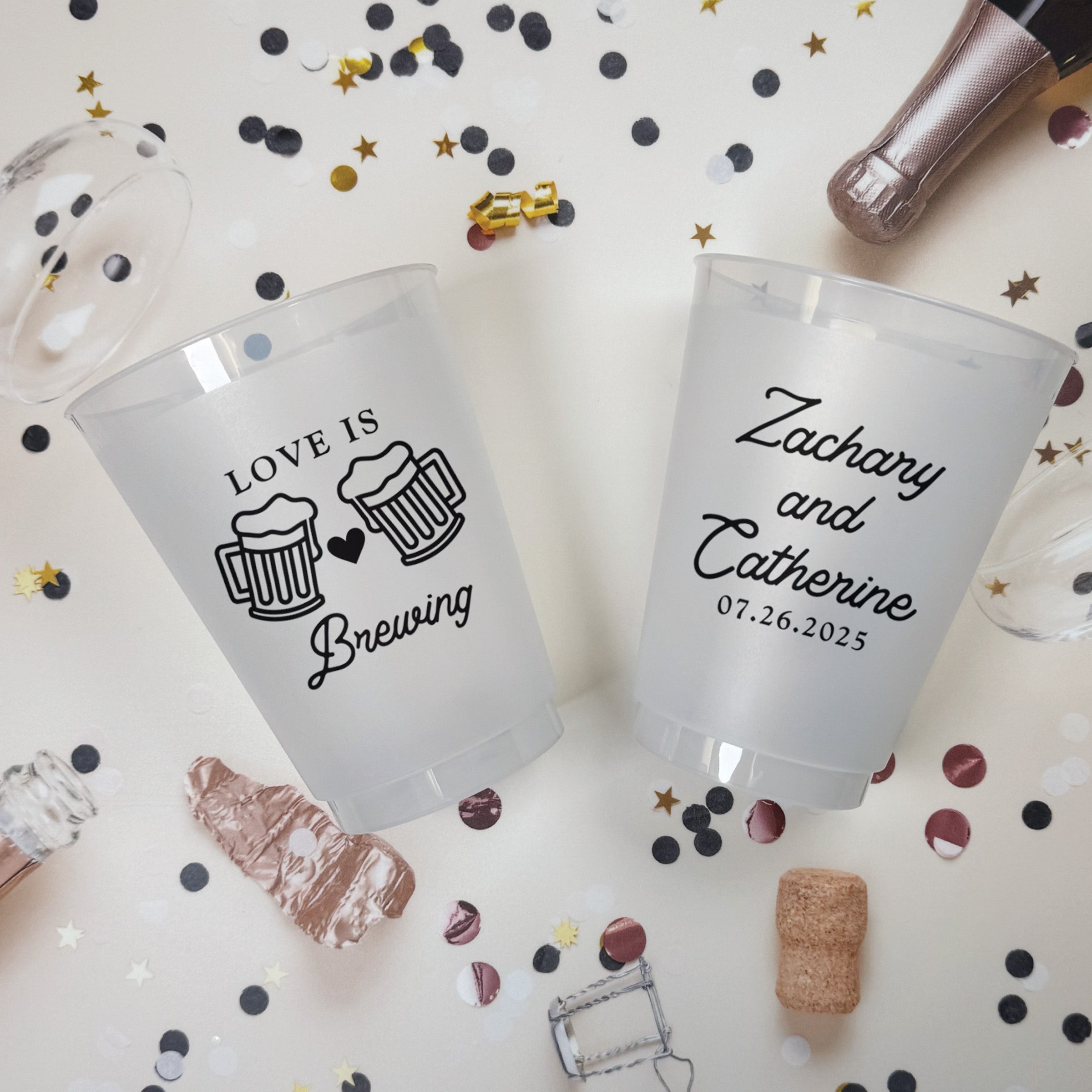 Wedding Love Is Brewing - Frosted Cups