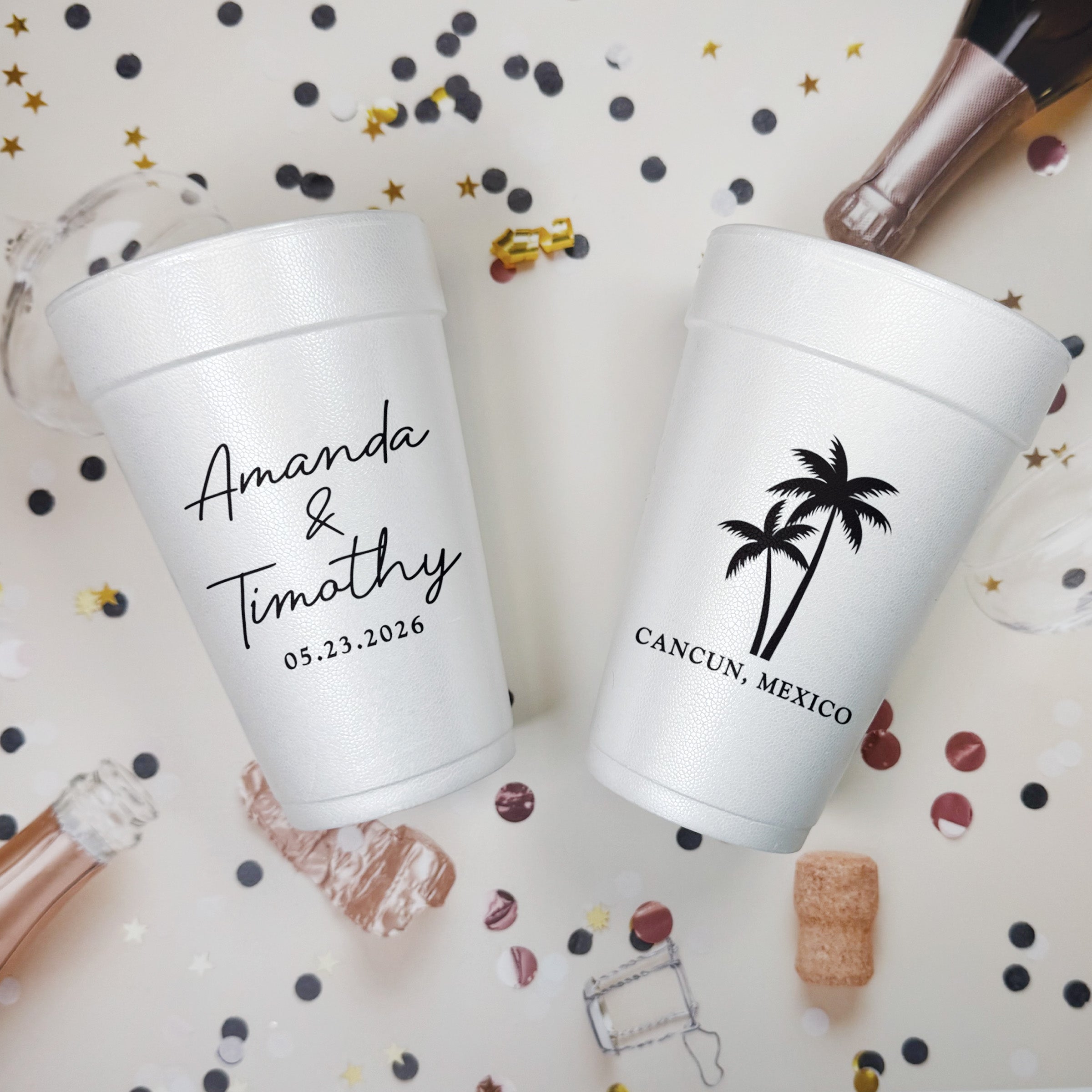 Wedding Palm Tree - Foam Cups