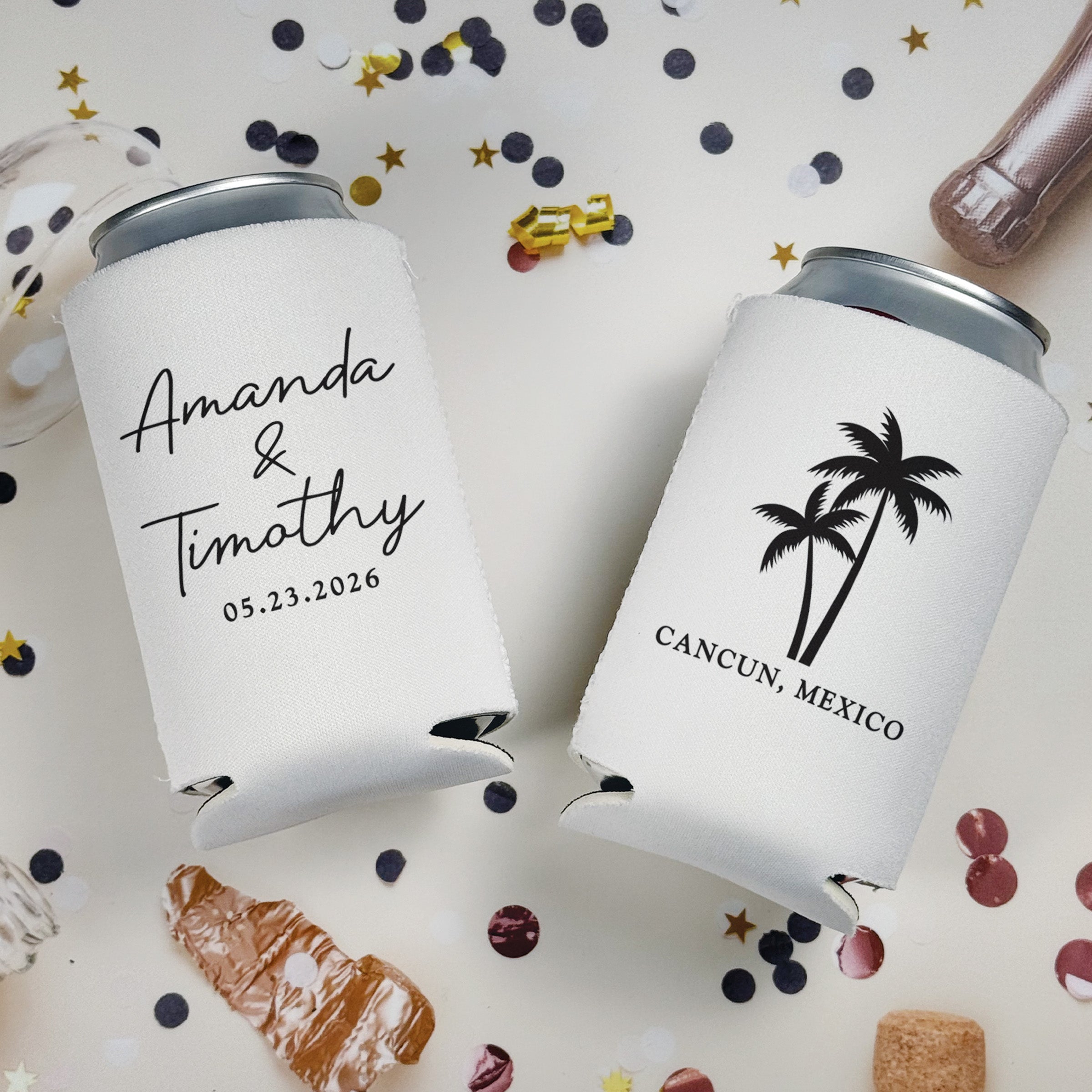Wedding Palm Tree  - Can Coolers