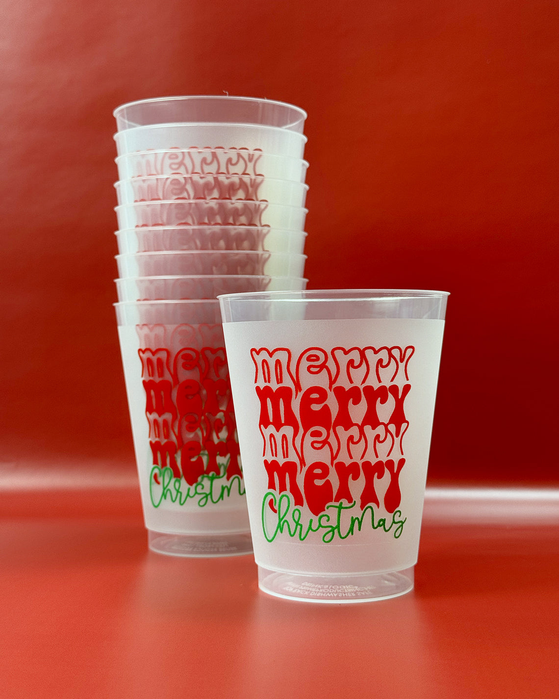 Christmas 16oz Frost Set of 10 - Merry Christmas