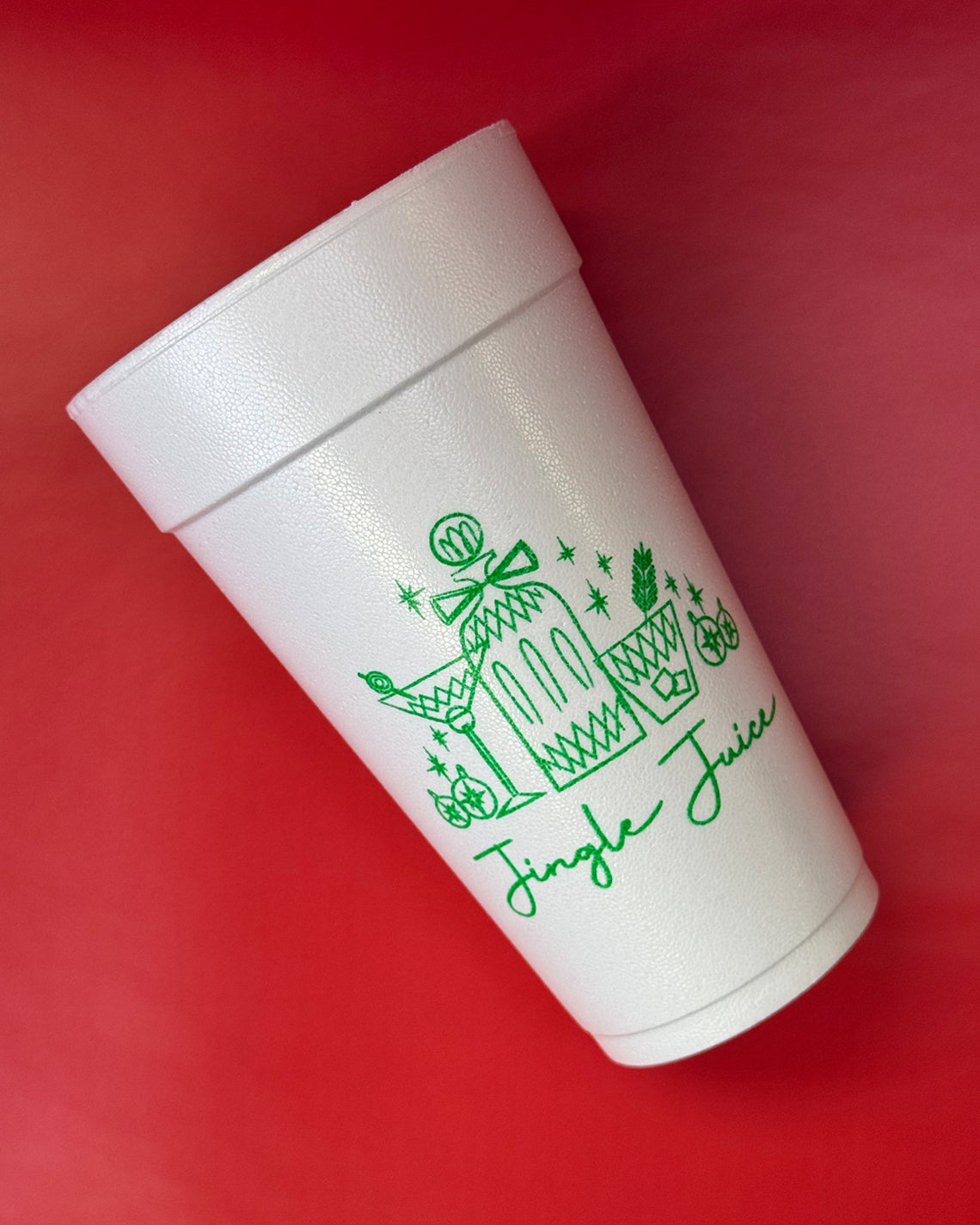 Christmas 20oz Styrofoam Set of 10 - Jingle Juice
