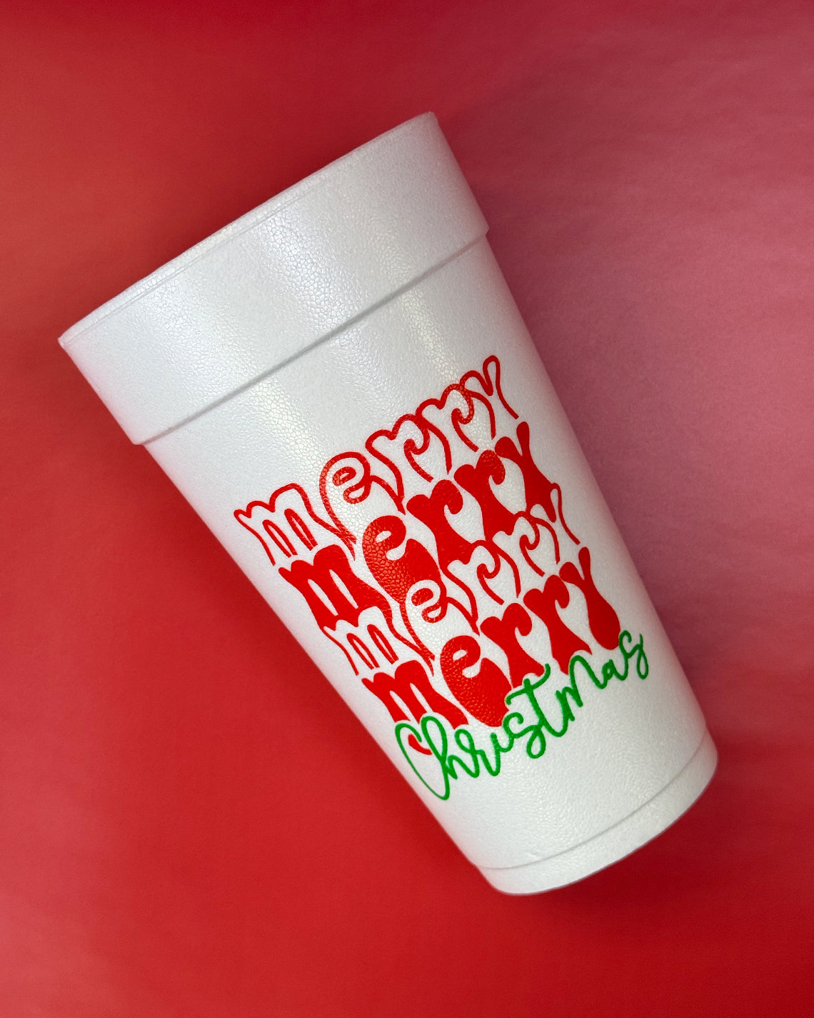 Christmas 20oz Styrofoam Set of 10 - Merry Christmas