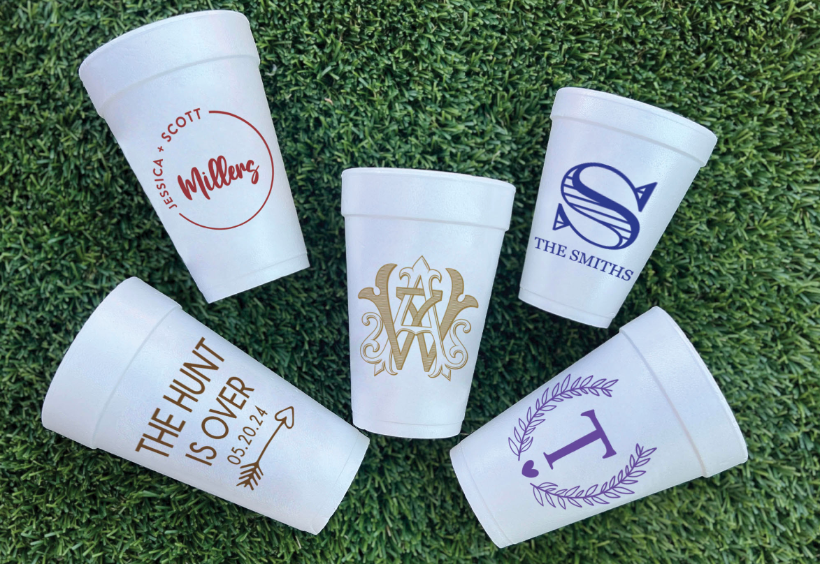 Personalized Wedding Foam Cups (Select Design)
