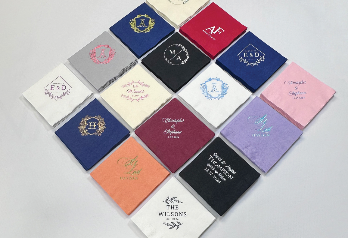 Personalized Wedding Napkins (Select Design)