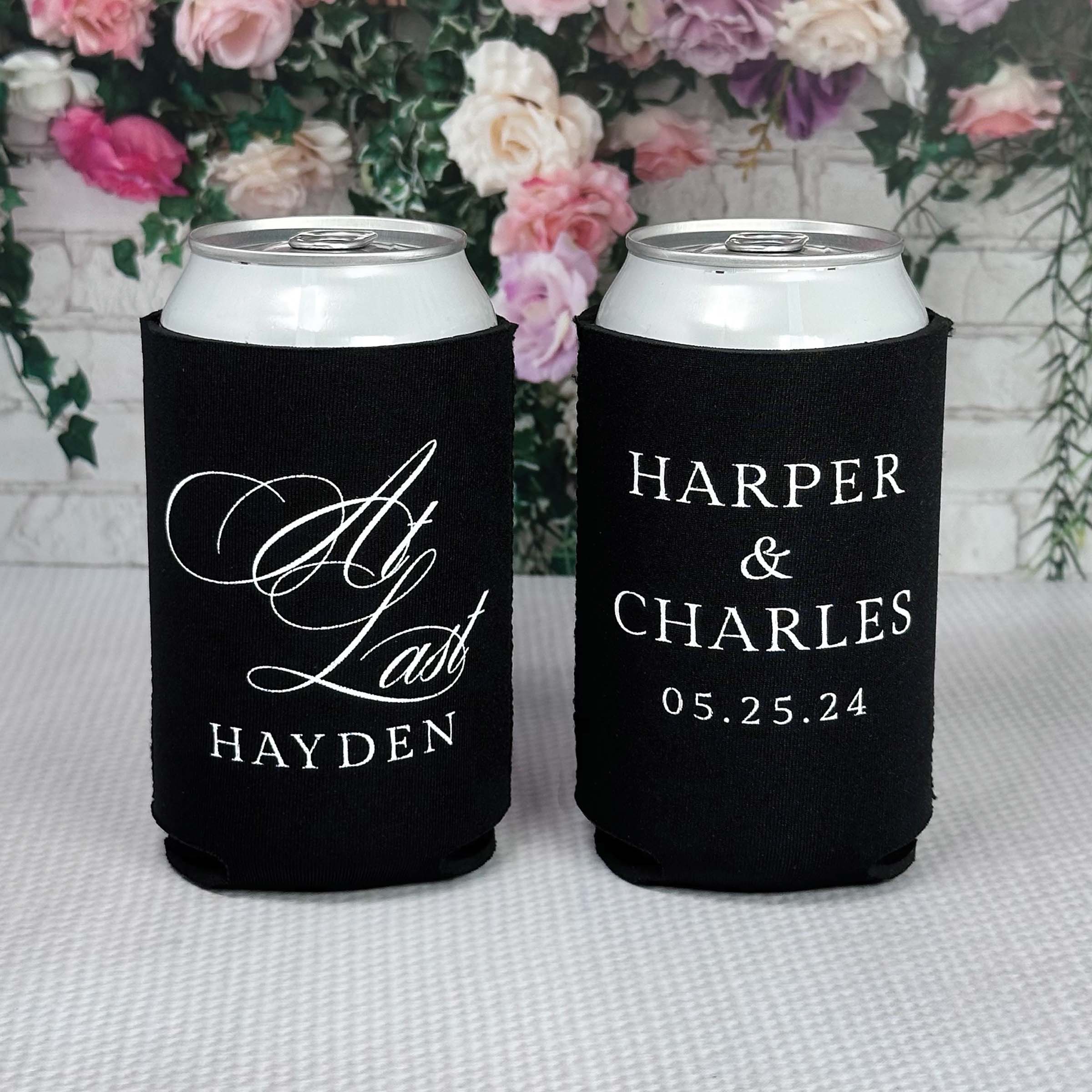 Personalized Wedding Can Coolers - W-3