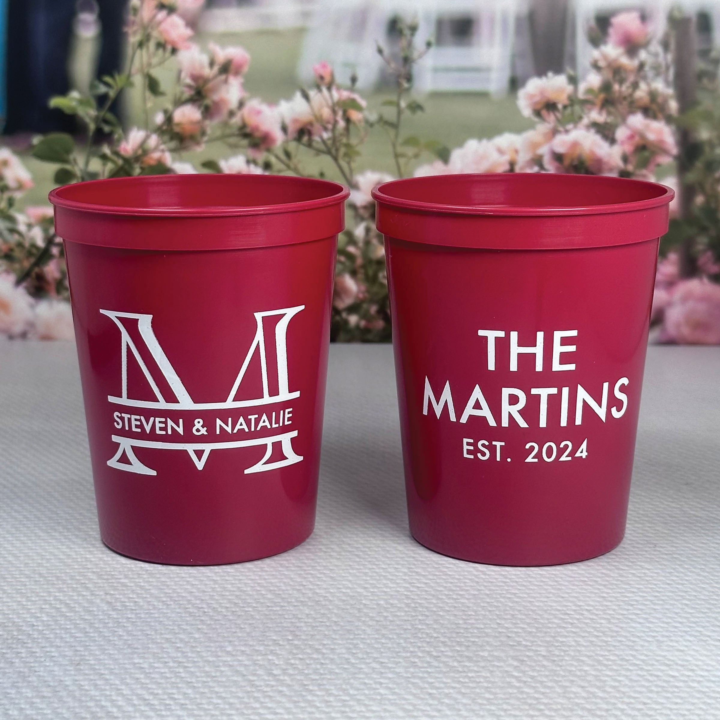 Personalized Wedding Stadium Cups - W-17