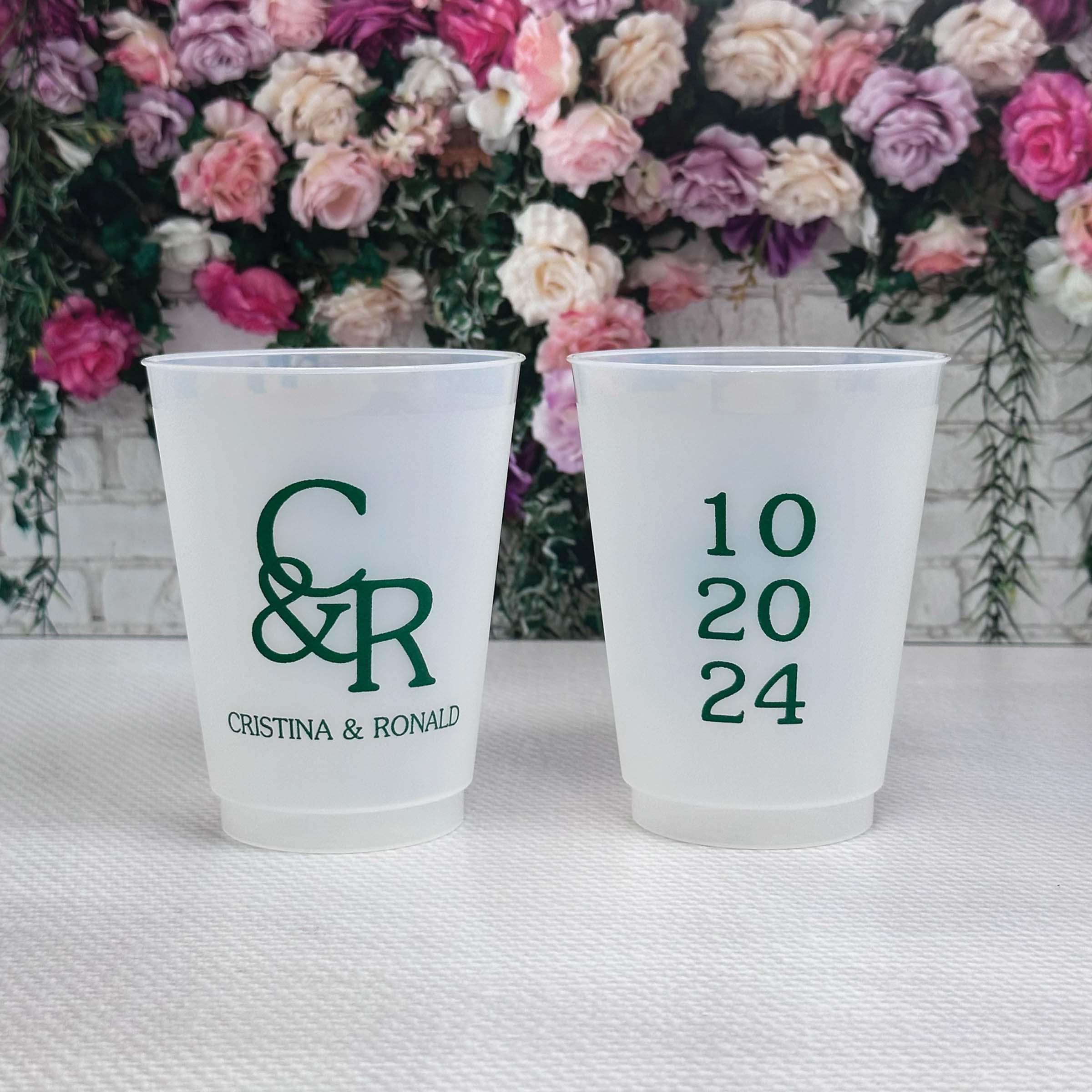 Personalized Wedding Frosted Cups - W-22