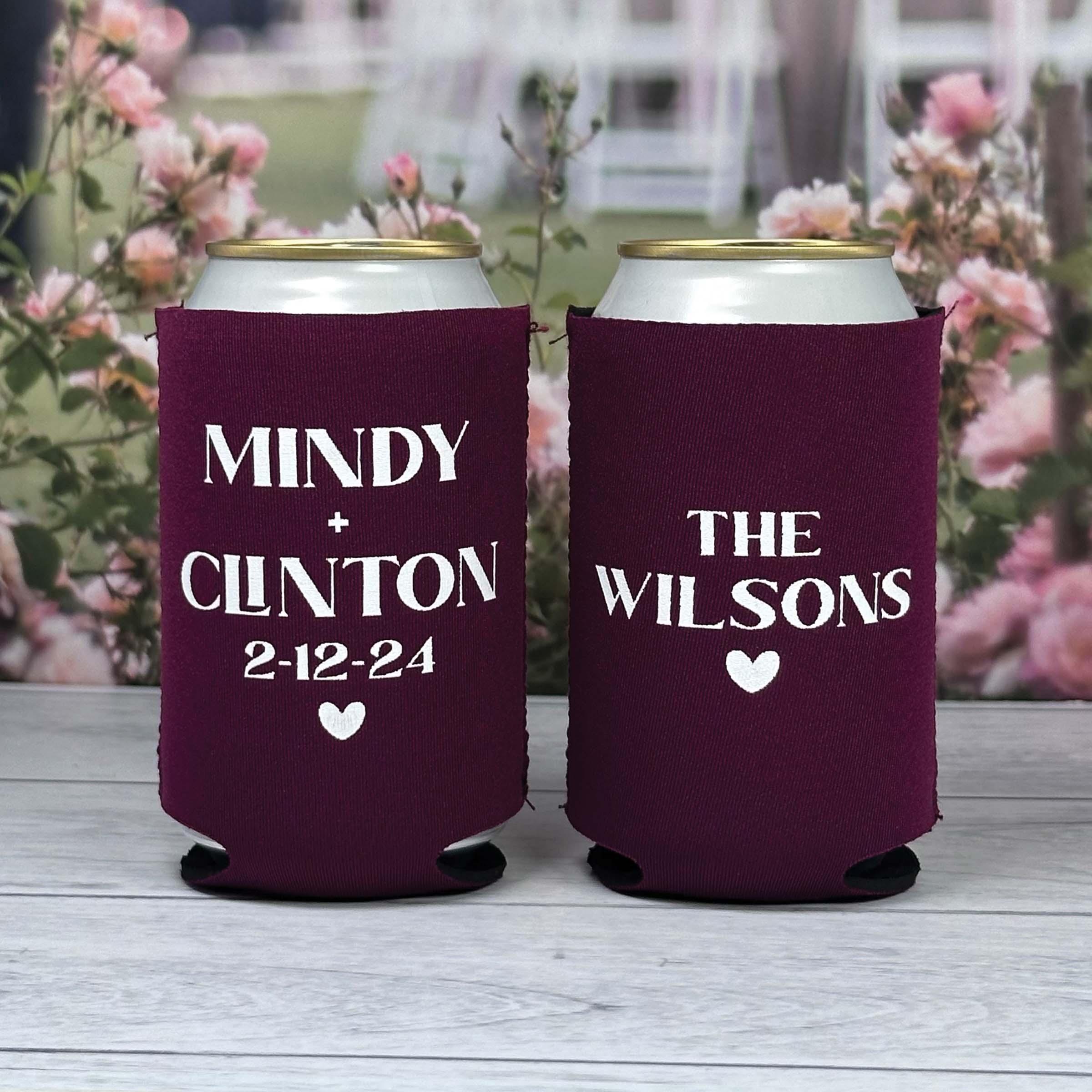 Personalized Wedding Can Coolers - W-11