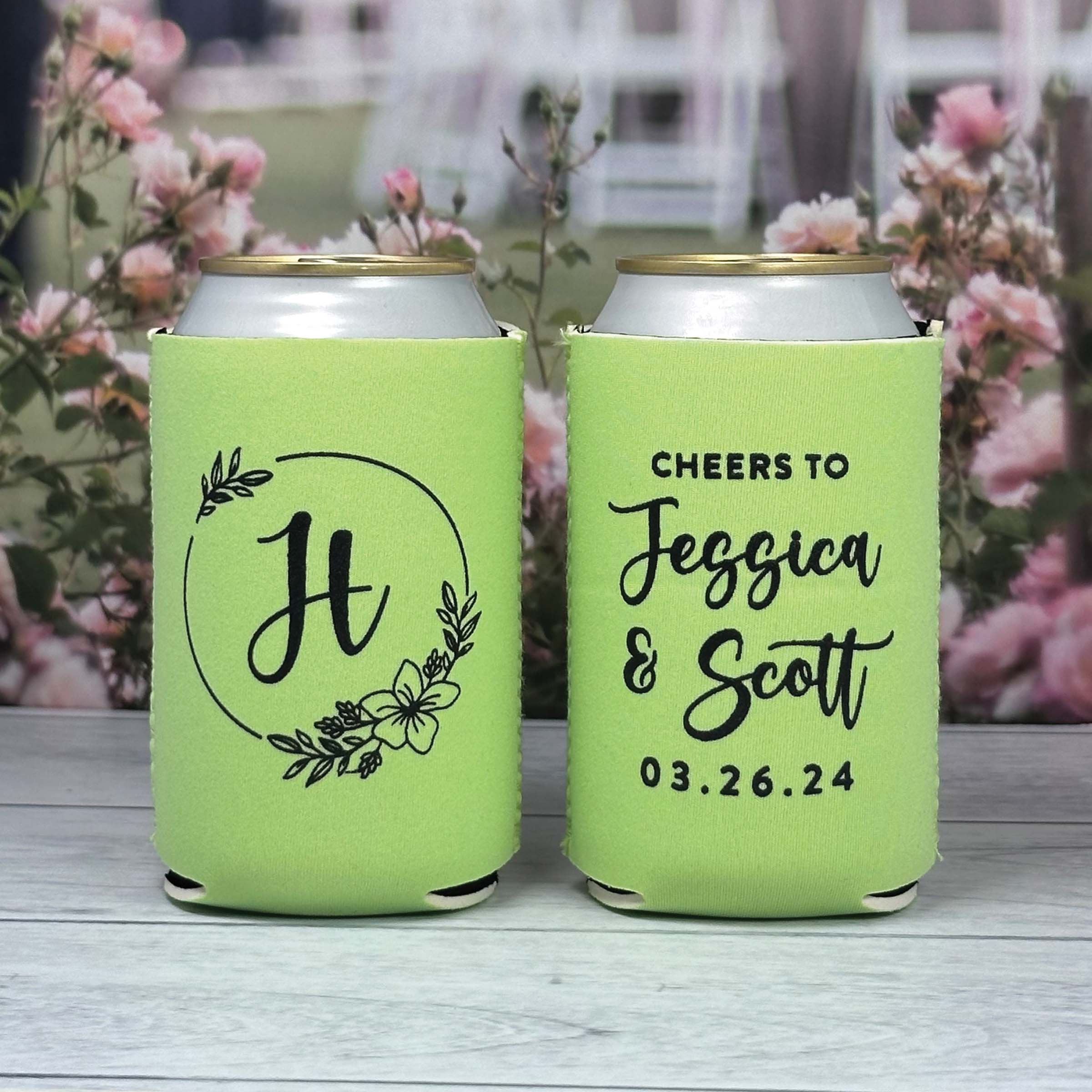 Personalized Wedding Can Coolers - W-15
