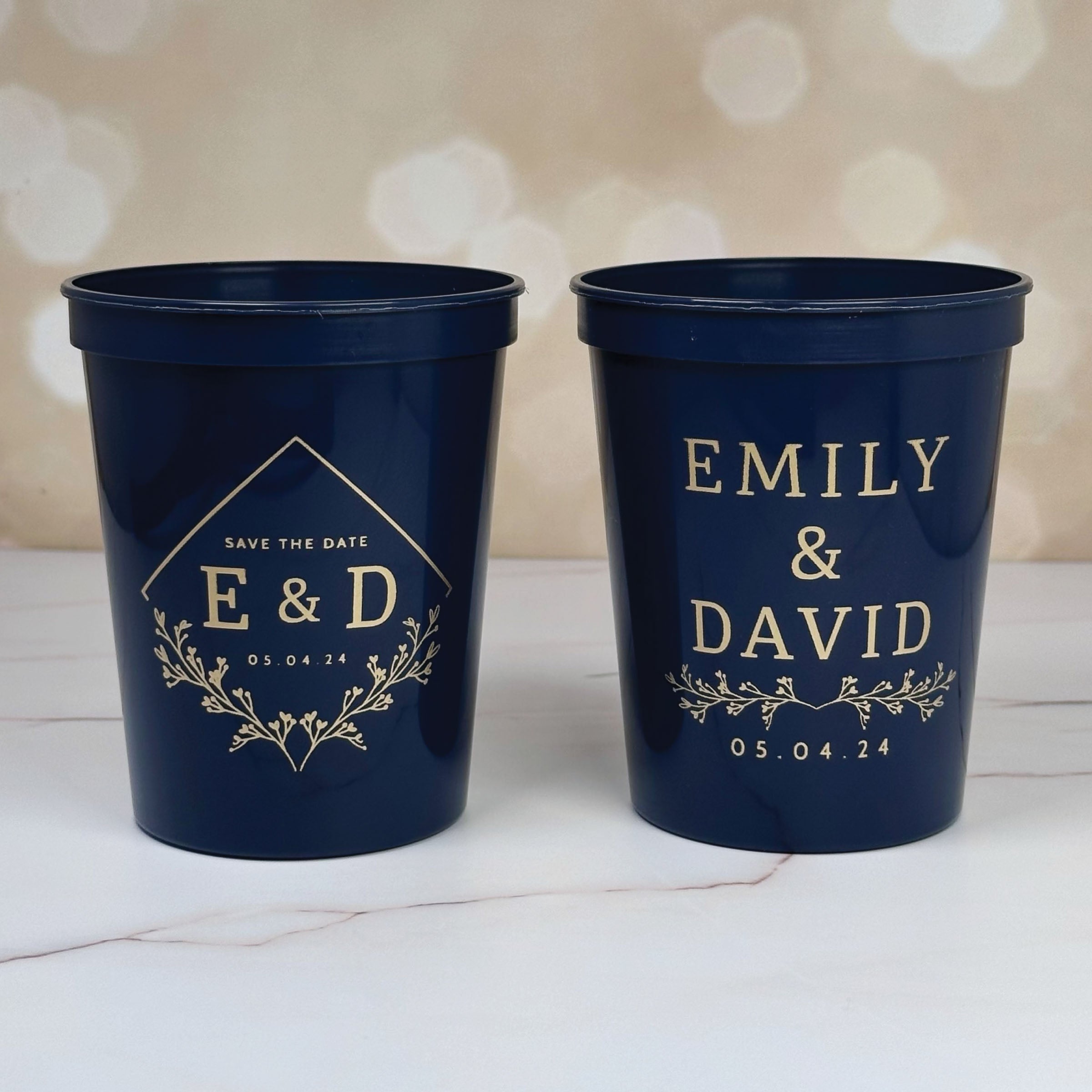 Personalized Wedding Stadium Cups - W-9