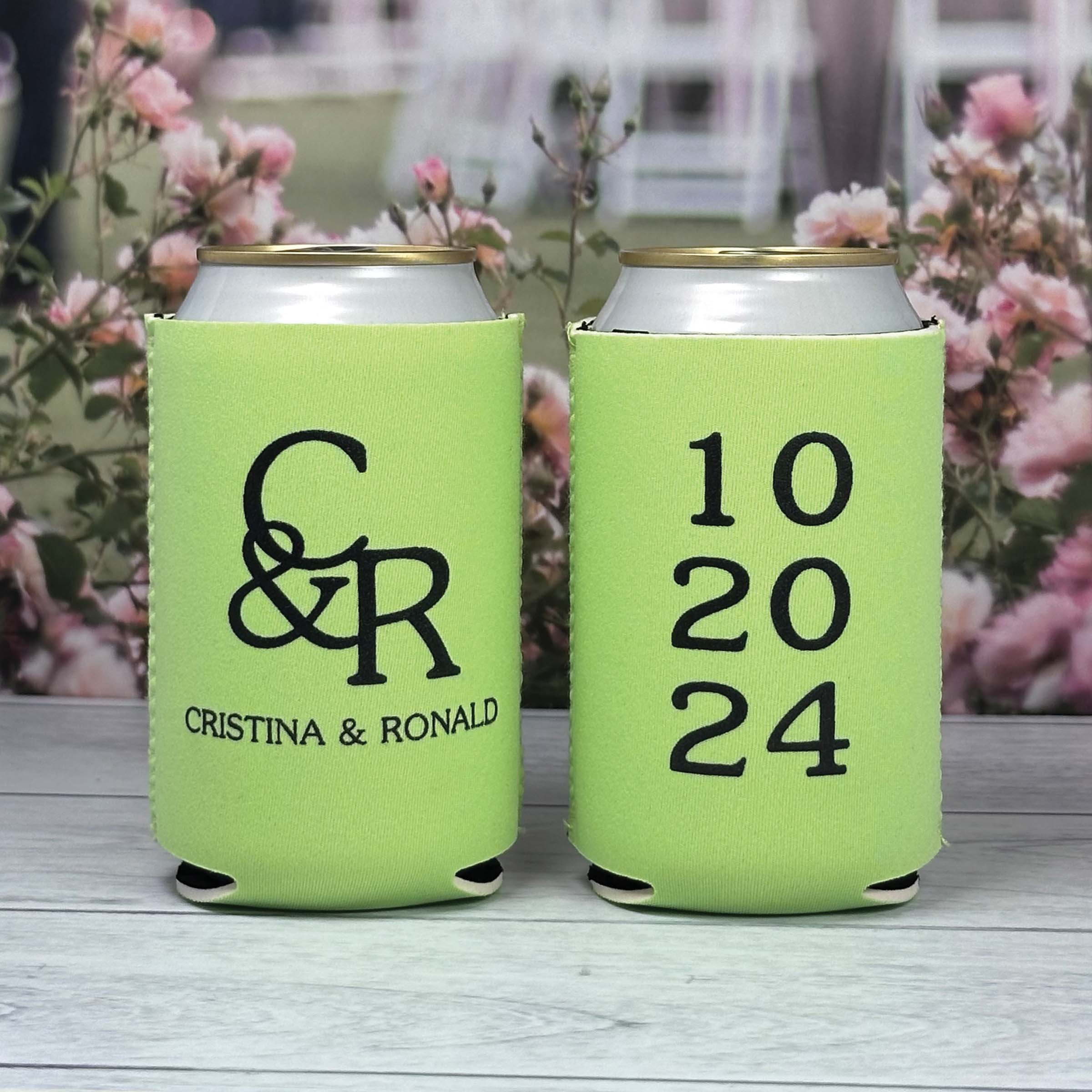 Personalized Wedding Can Coolers - W-22
