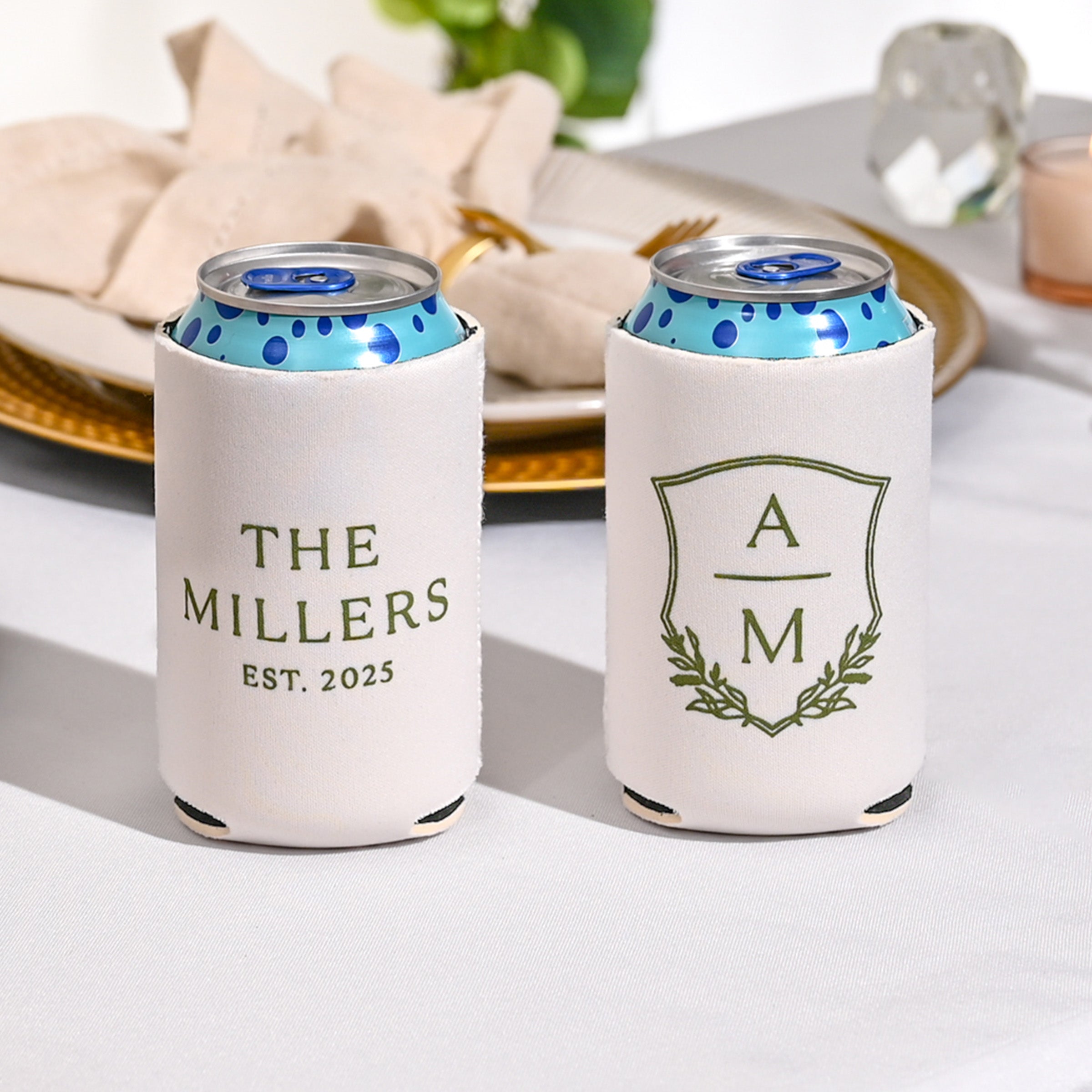 Personalized Wedding Can Coolers - W-28