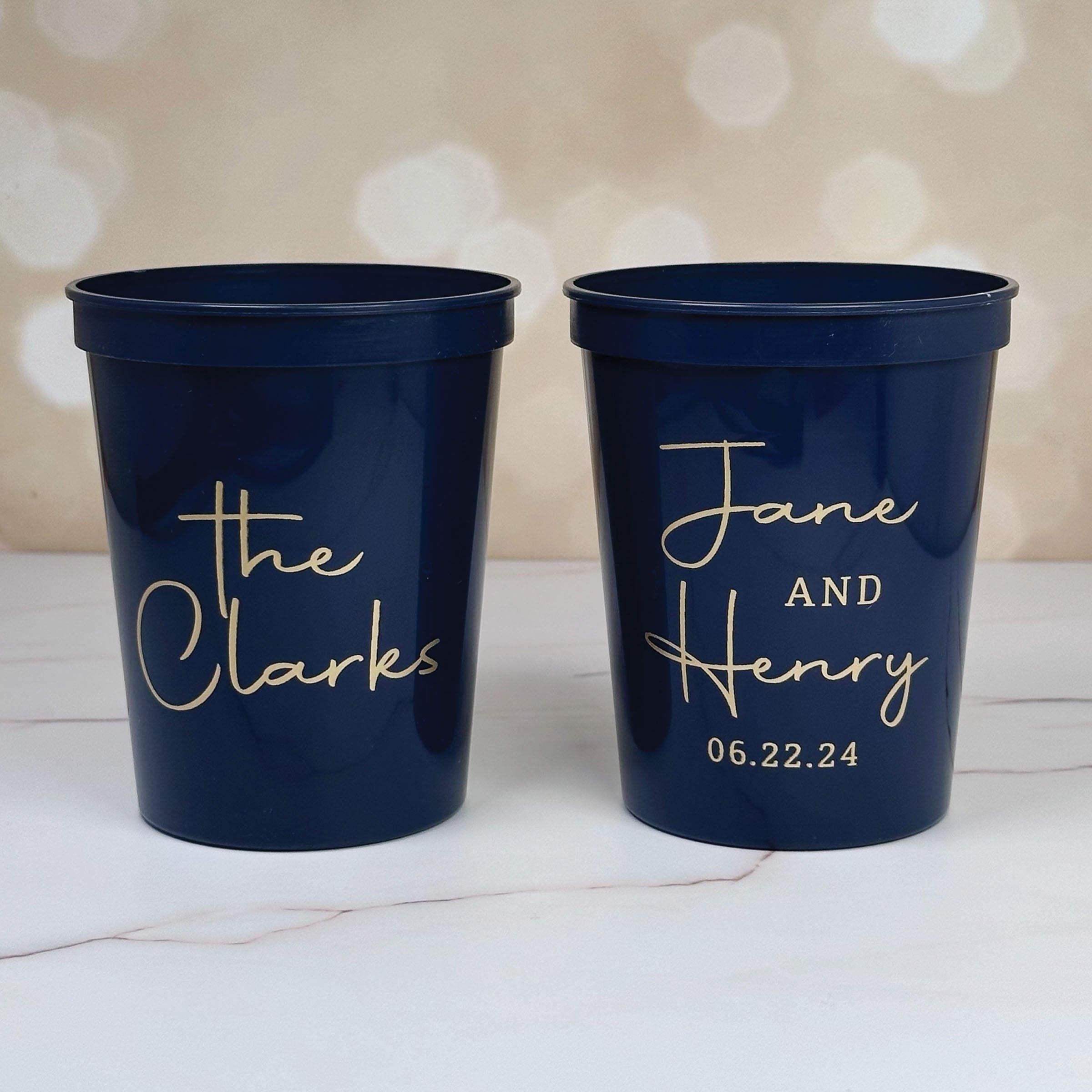 Personalized Wedding Stadium Cups - W-16