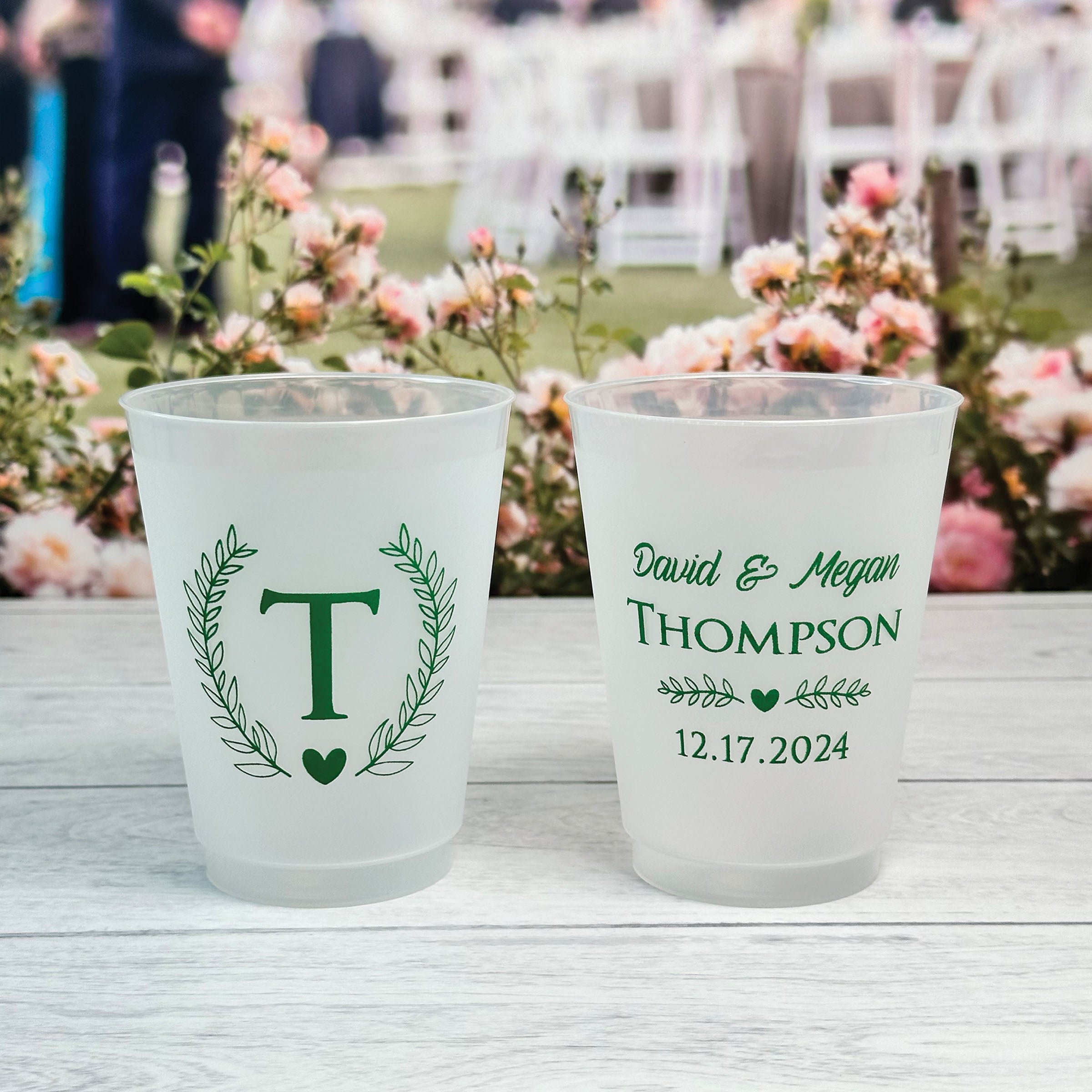 Personalized Wedding Frosted Cups - W-6