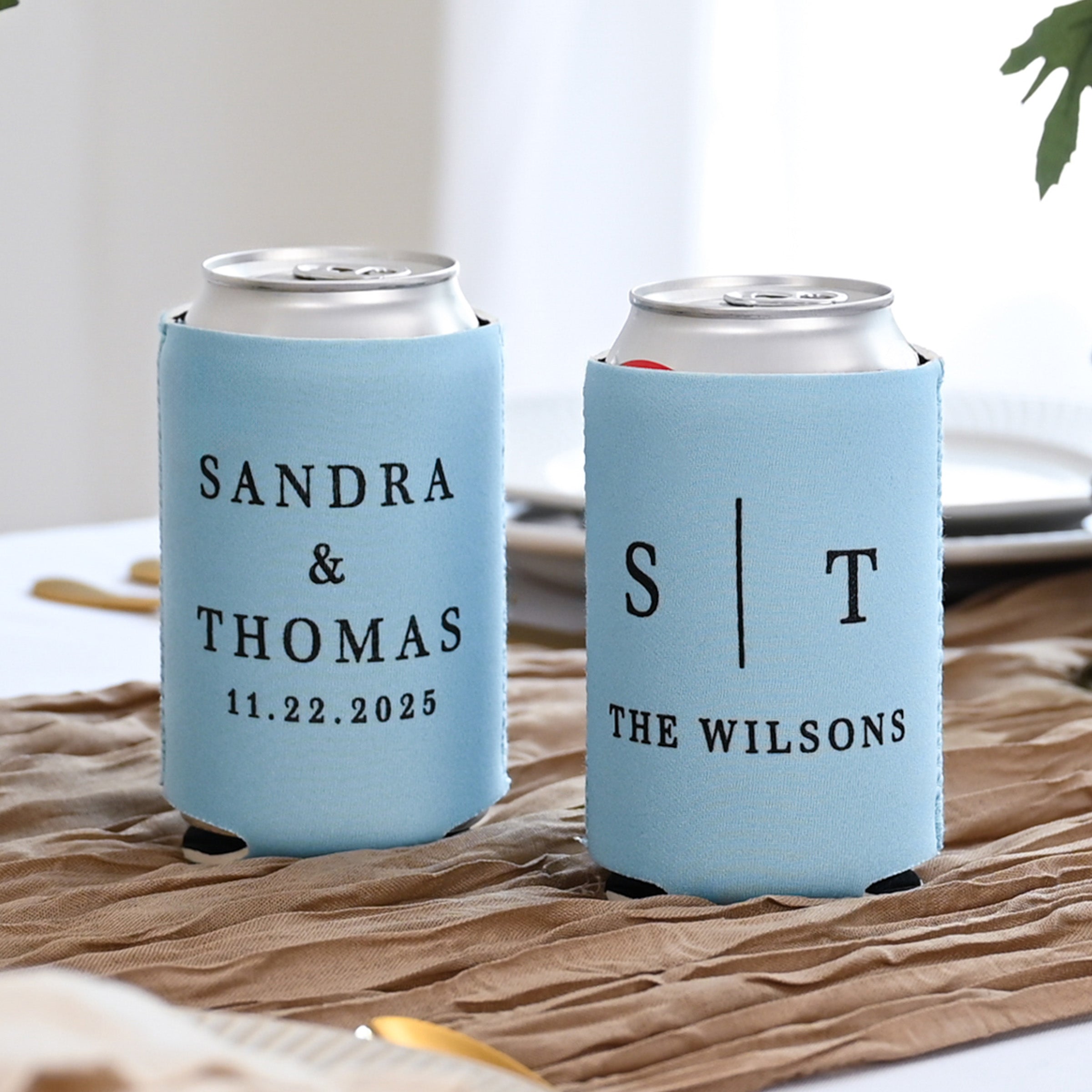Personalized Wedding Can Coolers - W-27