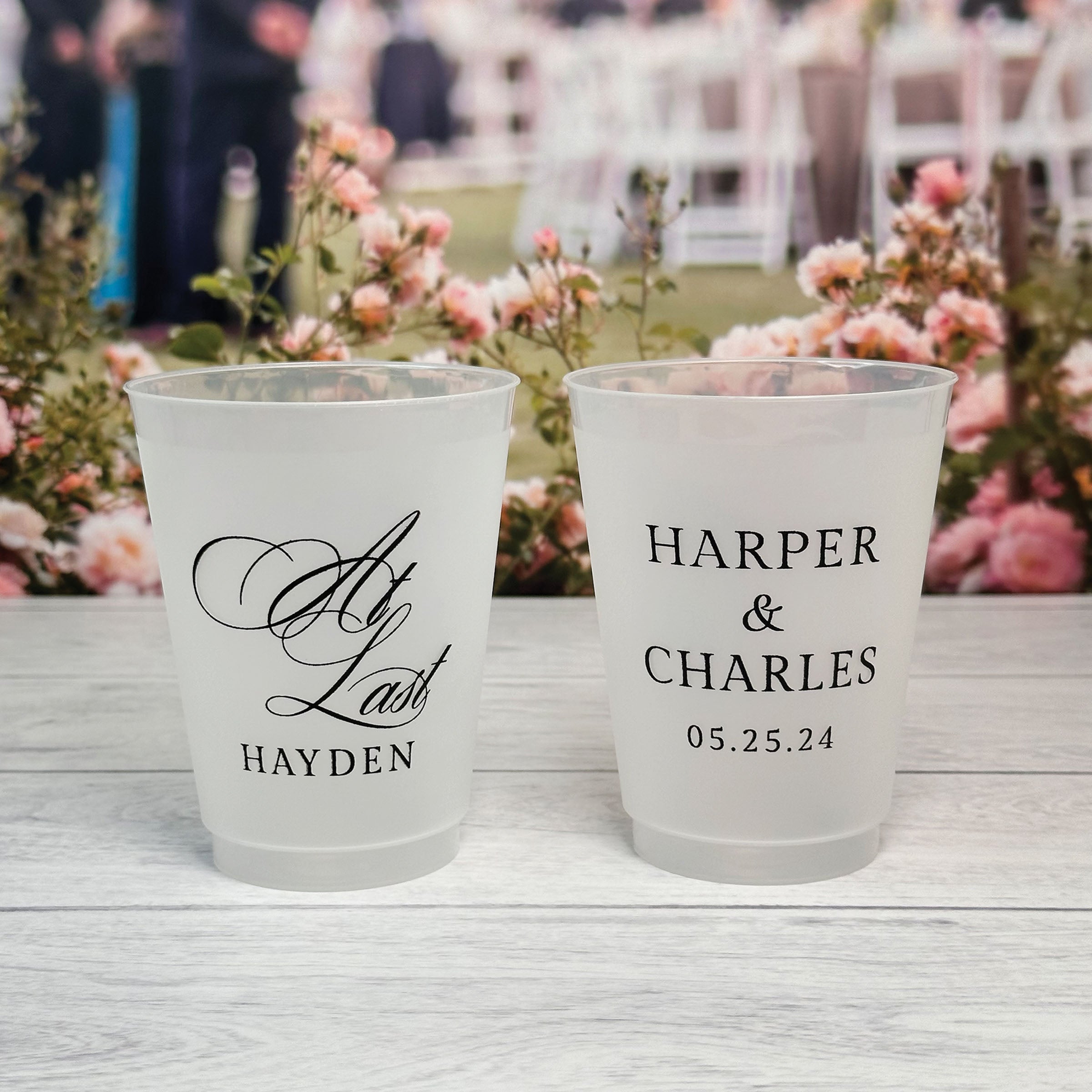Personalized Wedding Frosted Cups - W-3