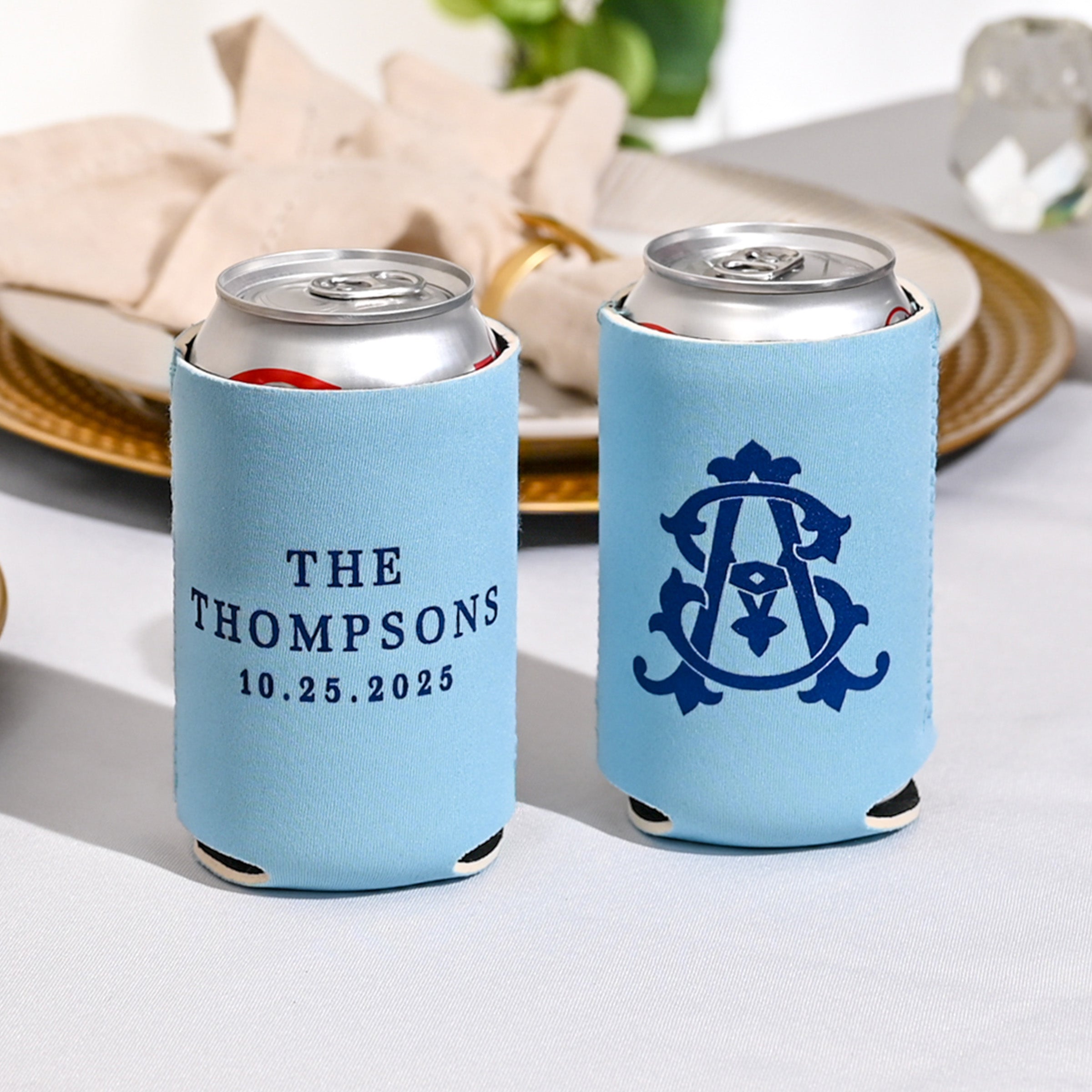 Personalized Wedding Can Coolers - W-26