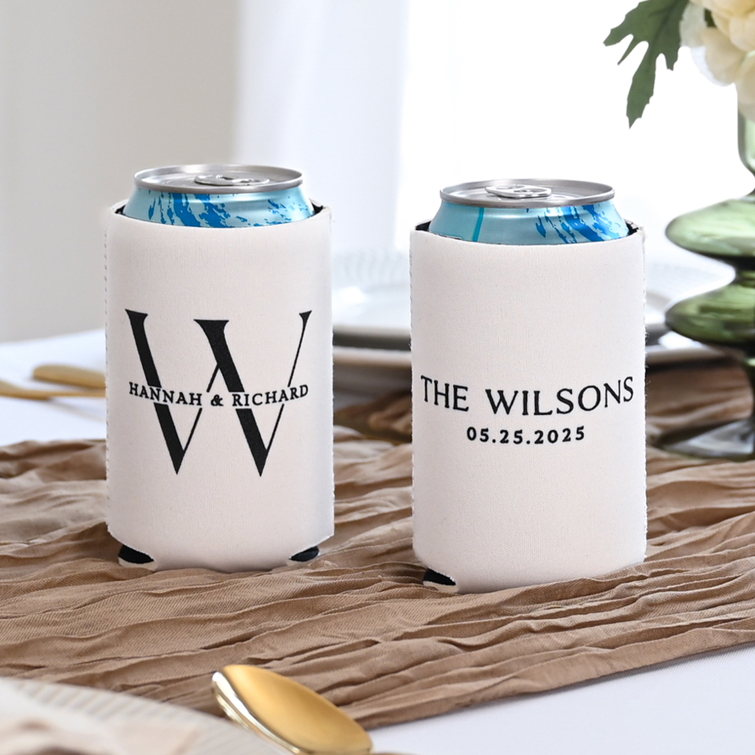 Personalized Wedding Can Coolers - W-21