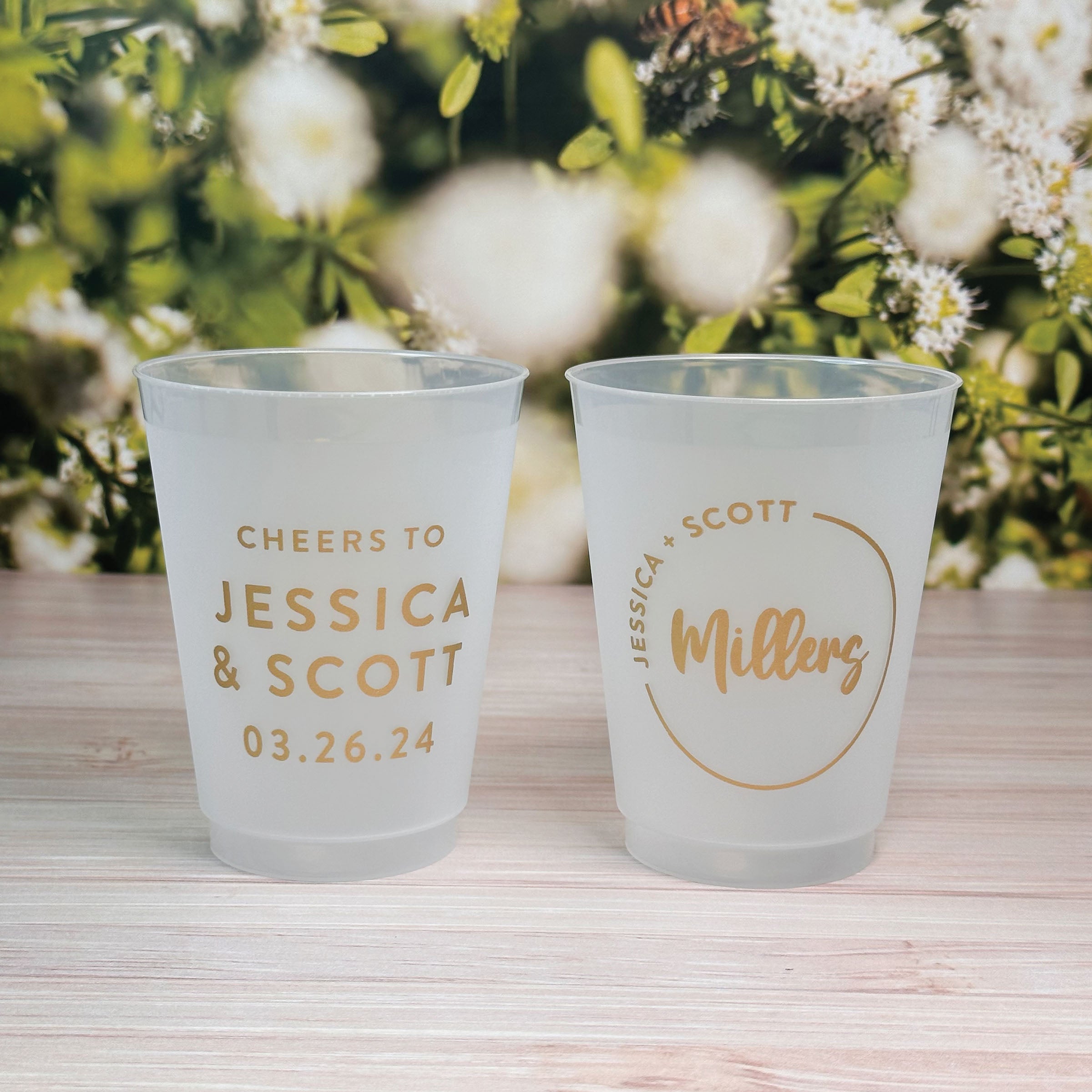 Personalized Wedding Frosted Cups - W5