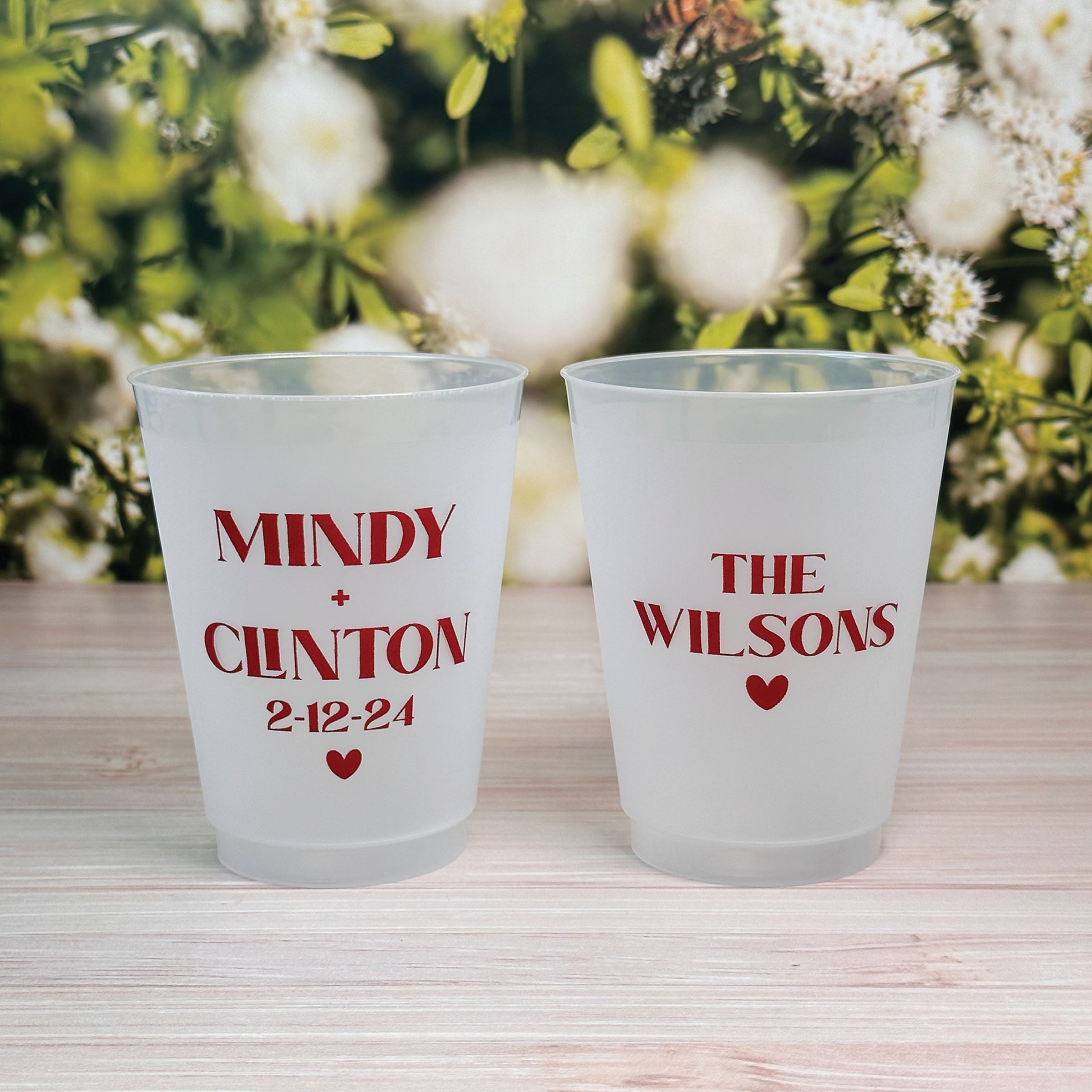 Personalized Wedding Frosted Cups - W-11