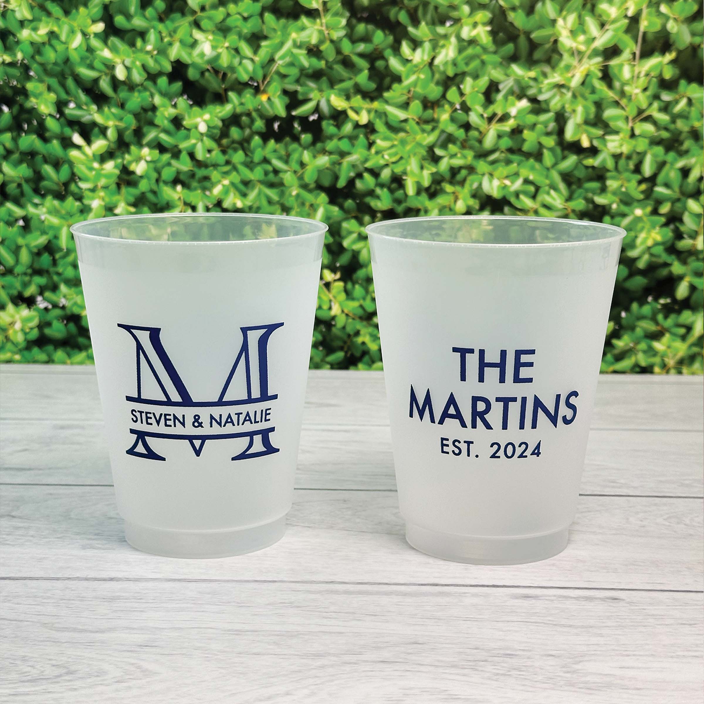 Personalized Wedding Frosted Cups - W-17