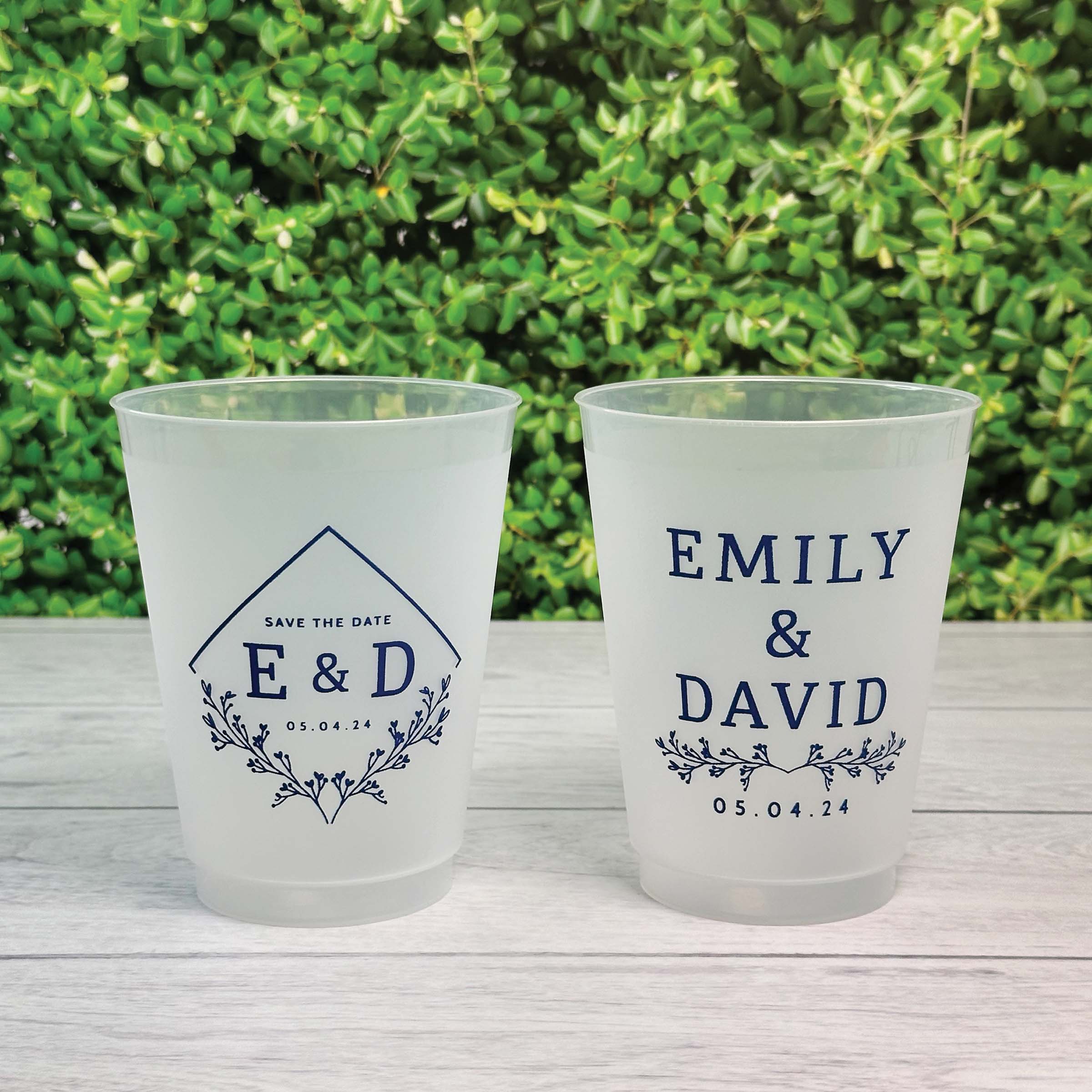 Personalized Wedding Frosted Cups - W-9