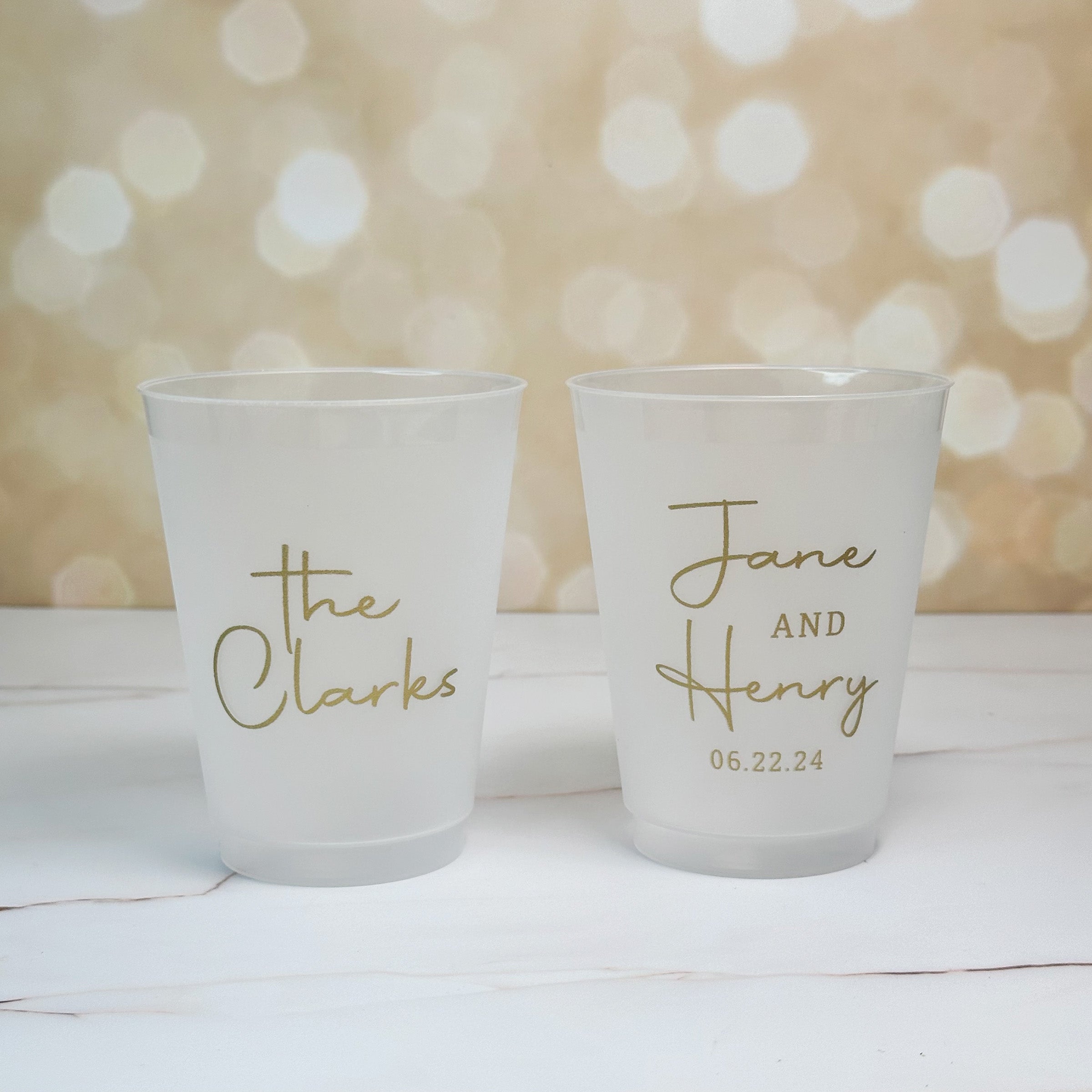 Personalized Wedding Frosted Cups - W-16