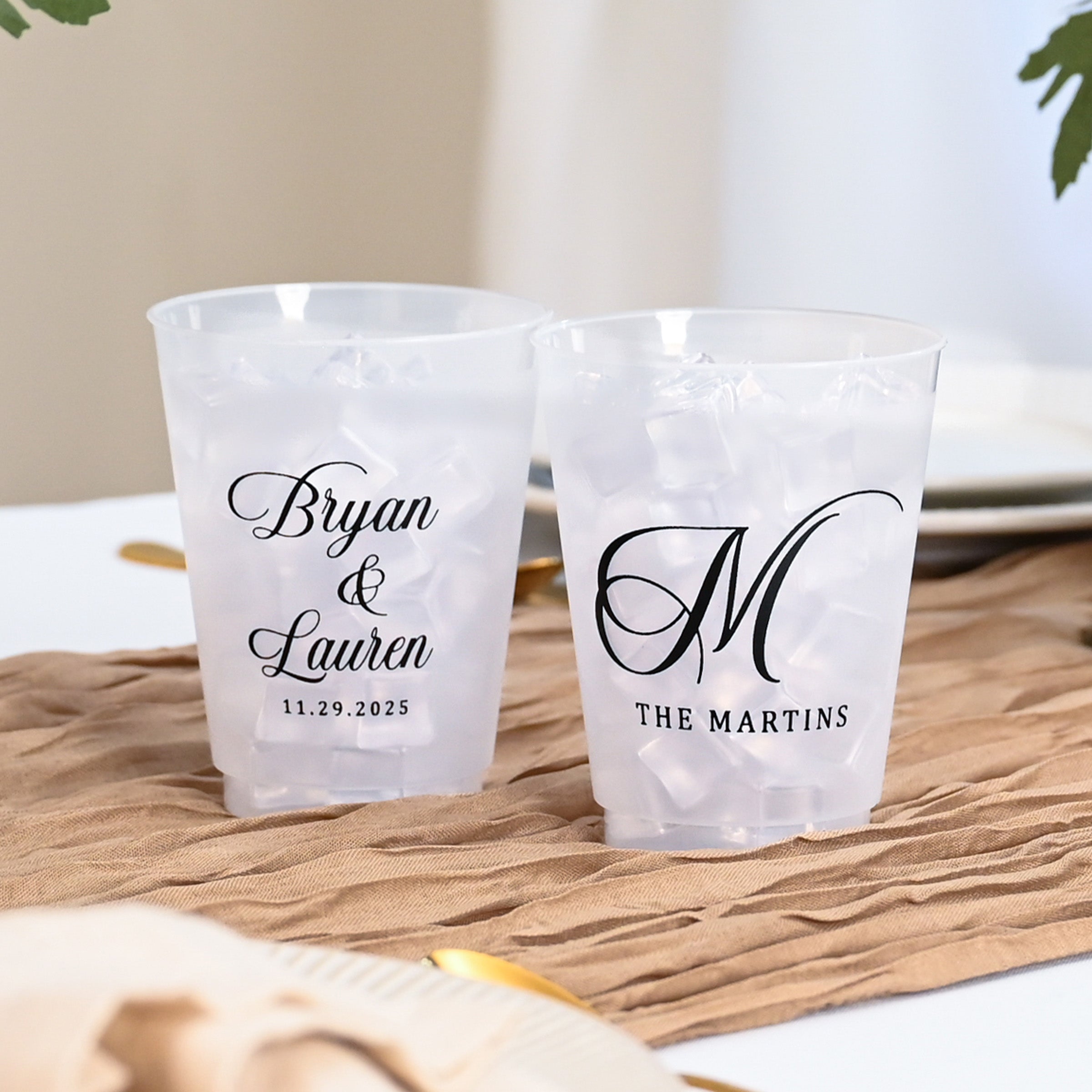 Personalized Wedding Frosted Cups - W-30