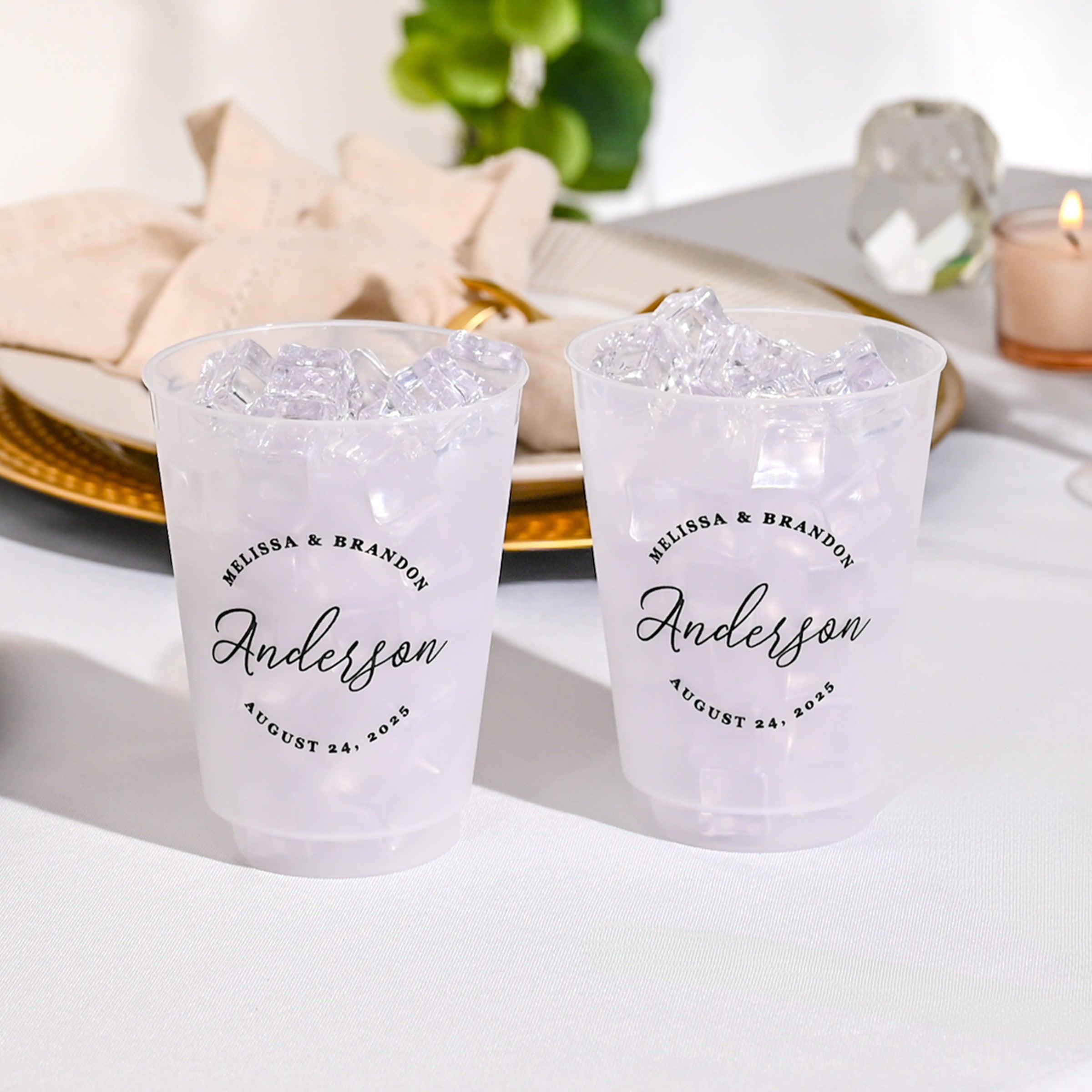 Personalized Wedding Frosted Cups - W-25