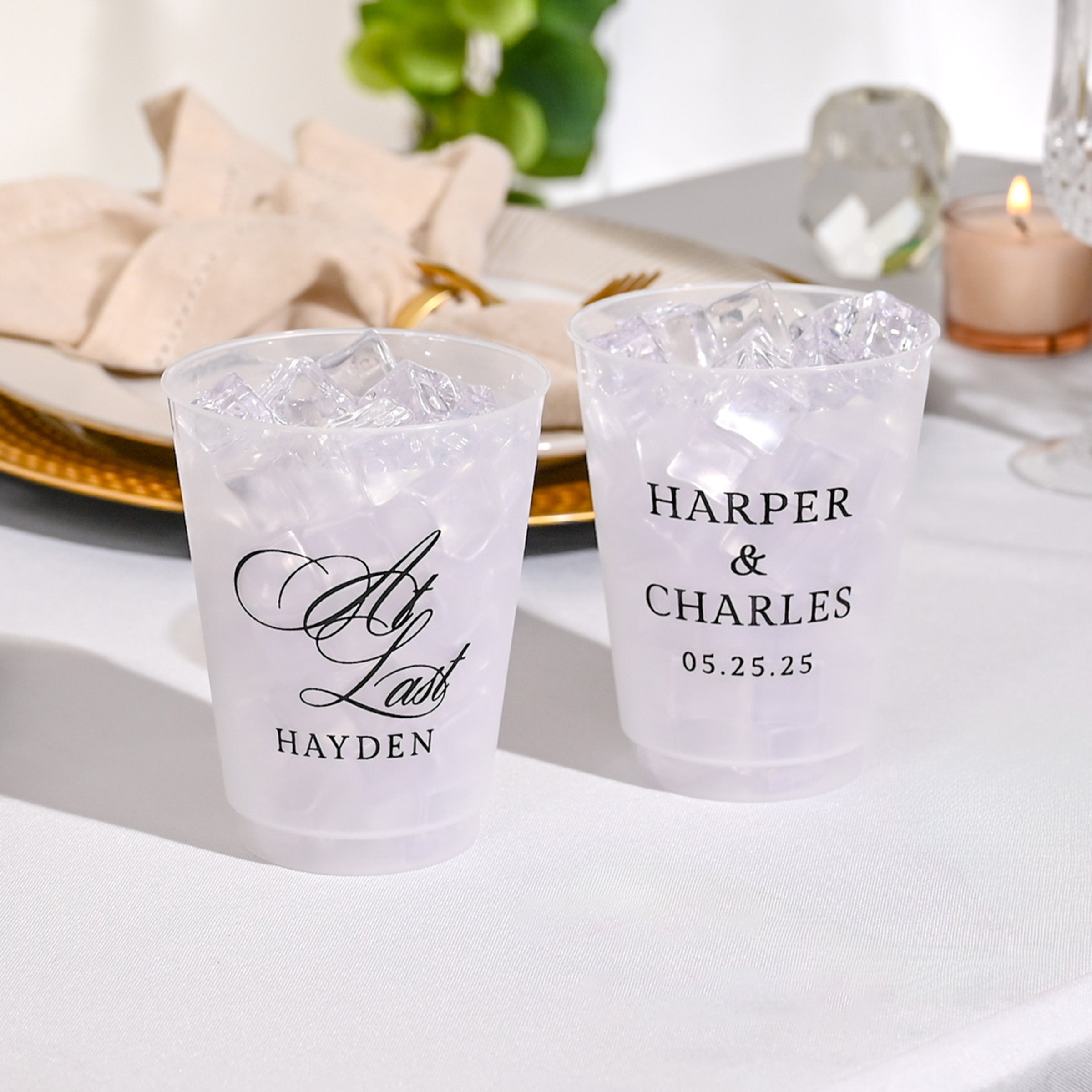 Personalized Wedding Frosted Cups - W-3