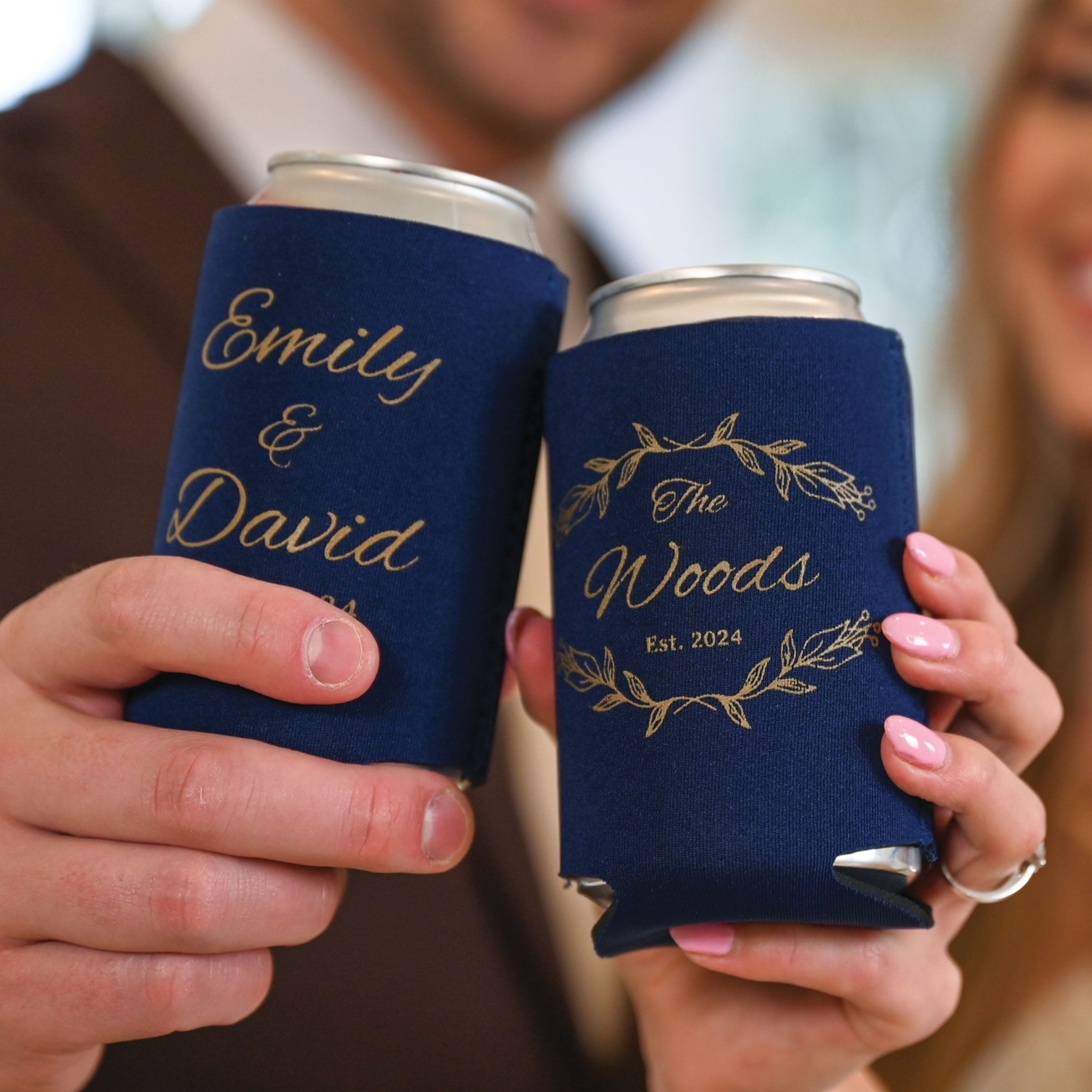 Personalized Wedding Can Coolers - W-8