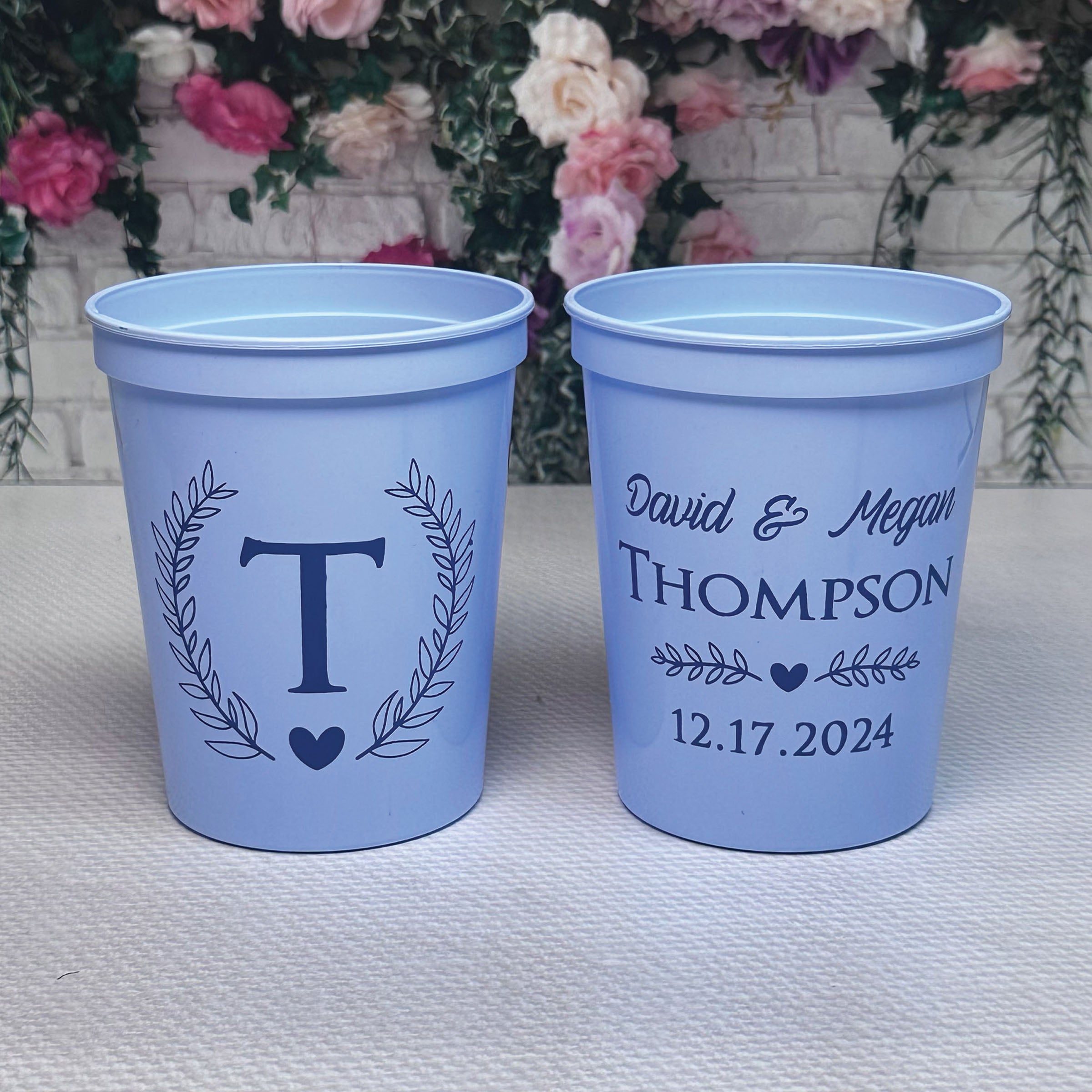 Personalized Wedding Stadium Cups - W-6