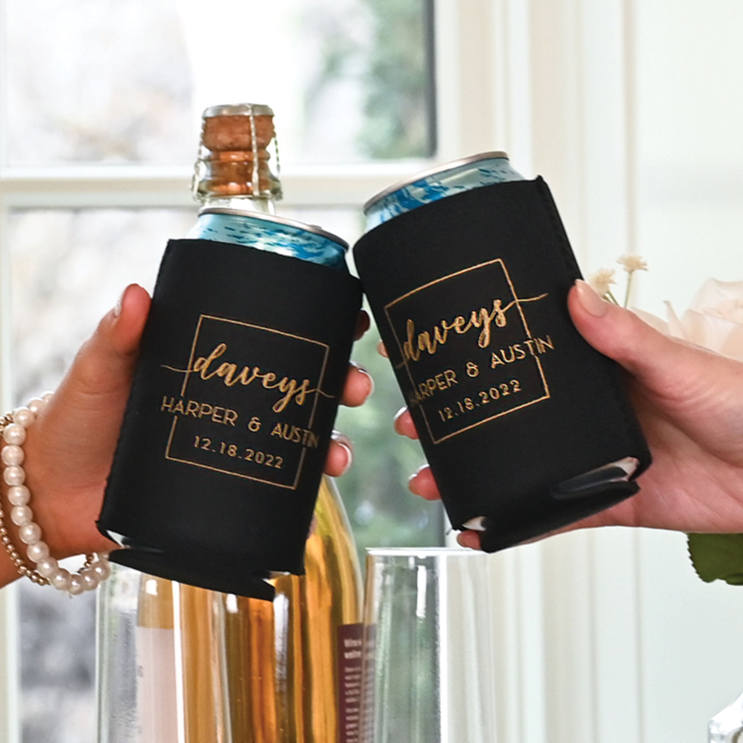 Personalized Wedding Can Coolers - W-20