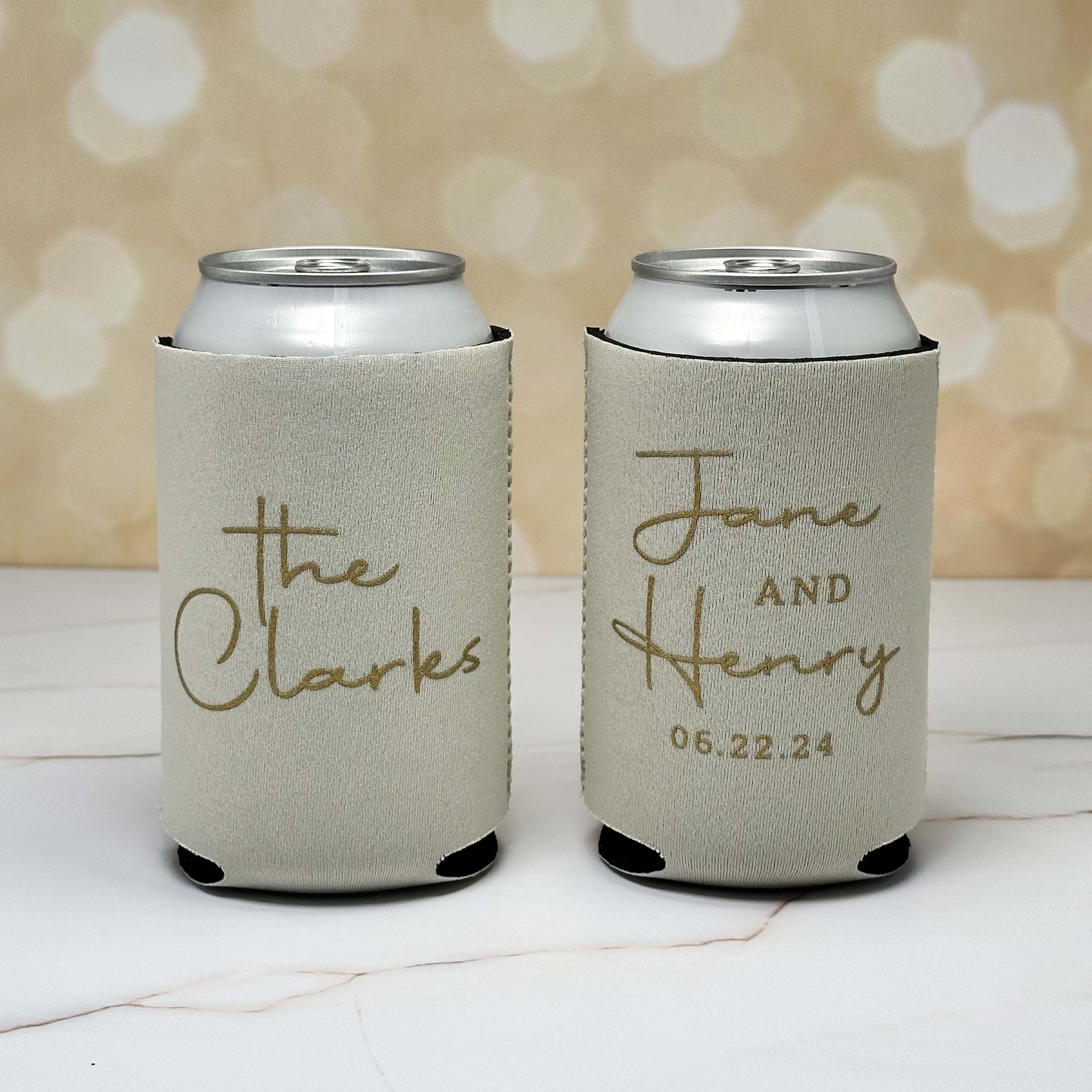 Personalized Wedding Can Coolers - W-16