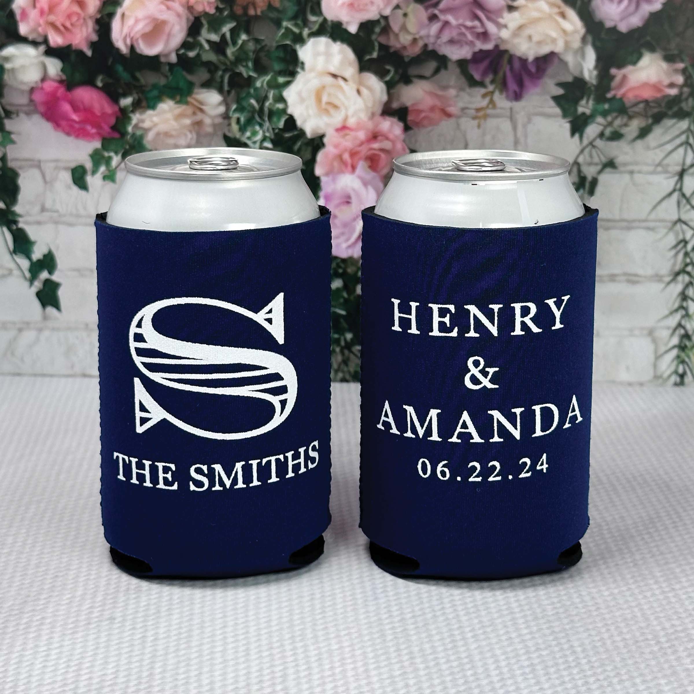 Personalized Wedding Can Coolers - W-14